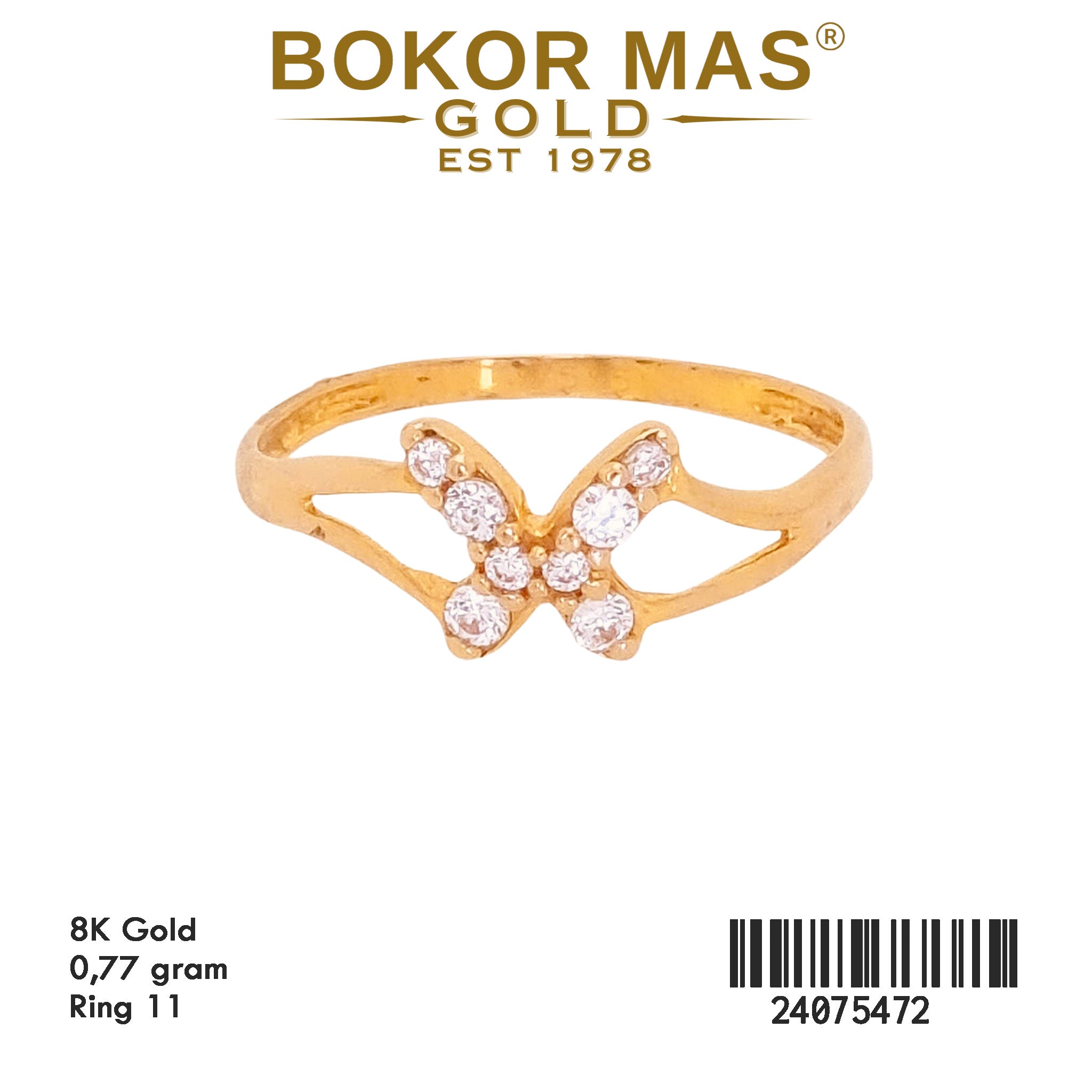Cincin Kupu-kupu Permata - 24075472 - 8K