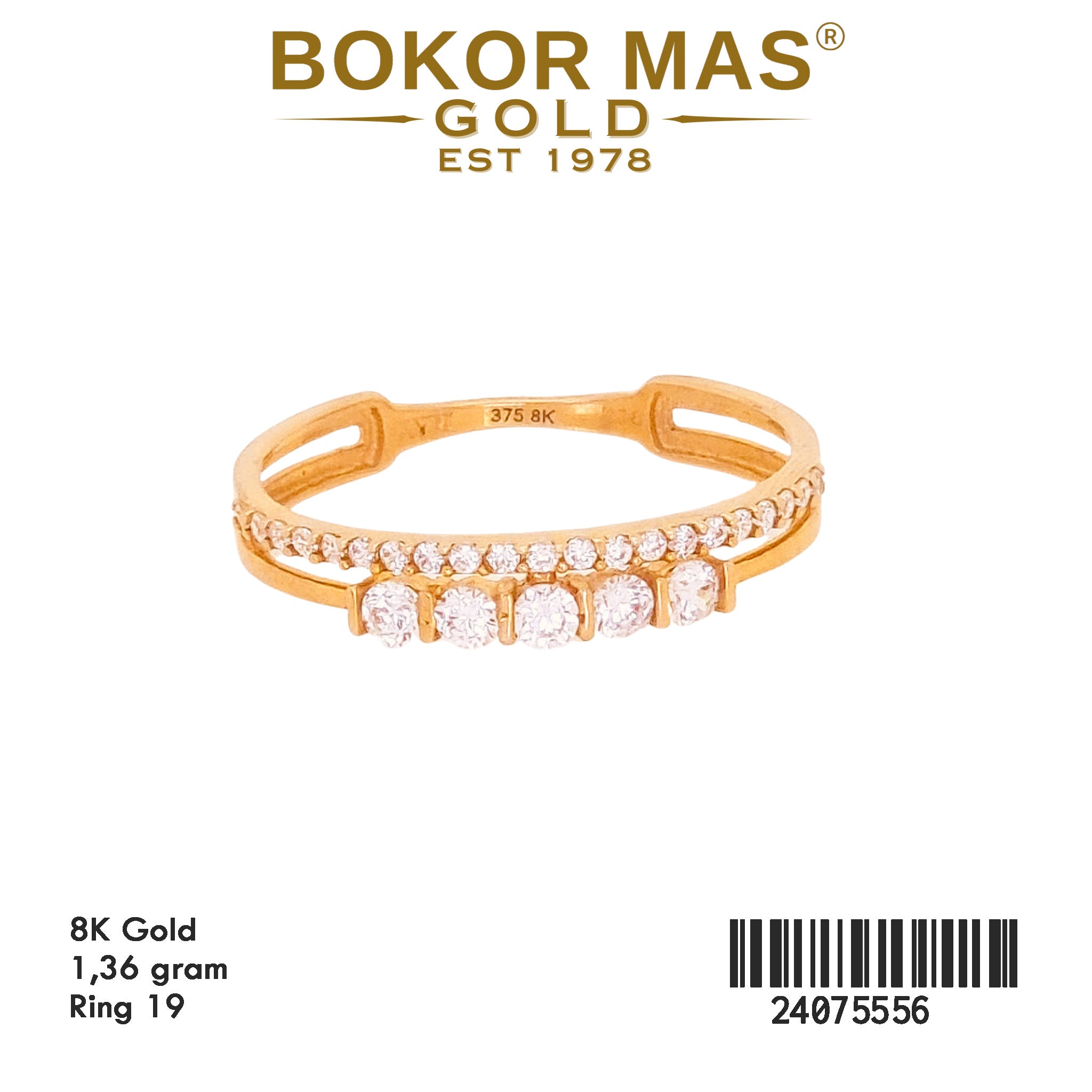 Cincin Dua Layer Permata - 24075556 - 8K