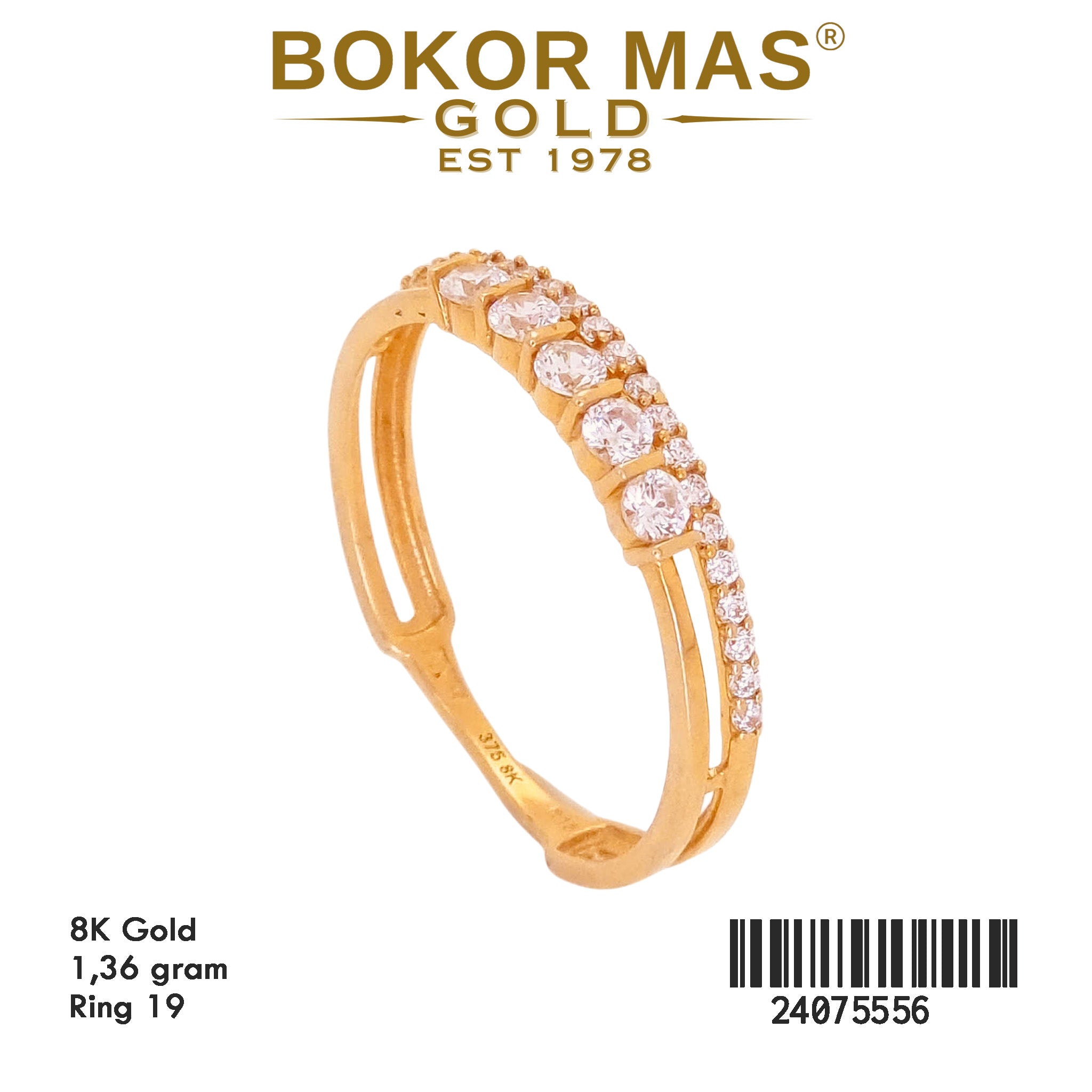 Cincin Dua Layer Permata - 24075556 - 8K