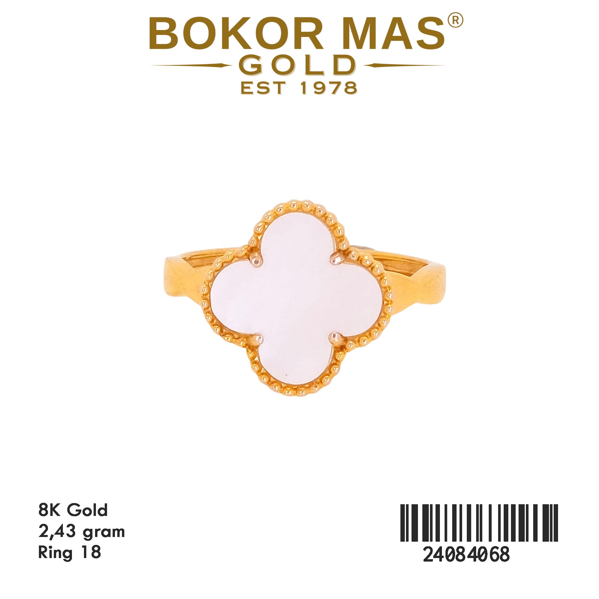 Cincin Variasi Clover Putih - 24084068 - 8K