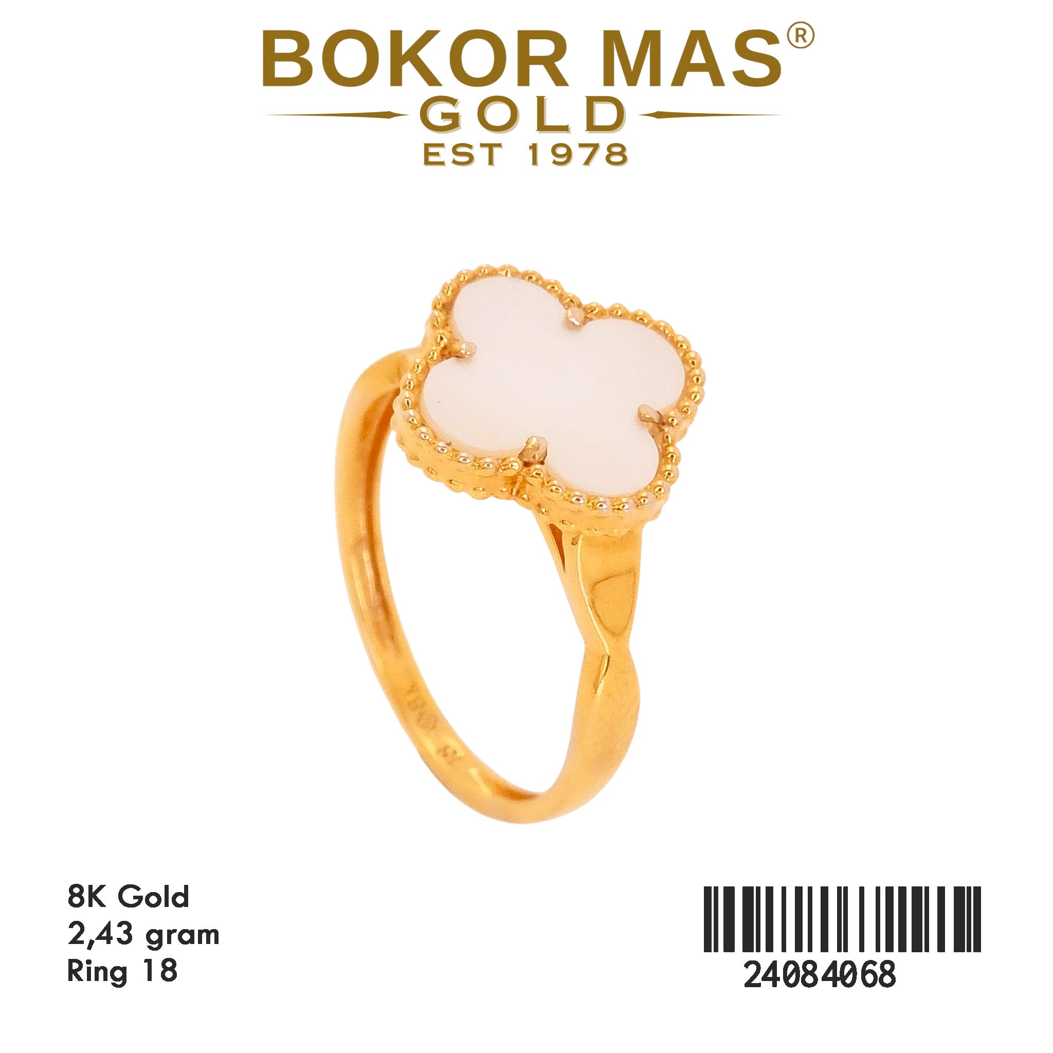 Cincin Variasi Clover Putih - 24084068 - 8K