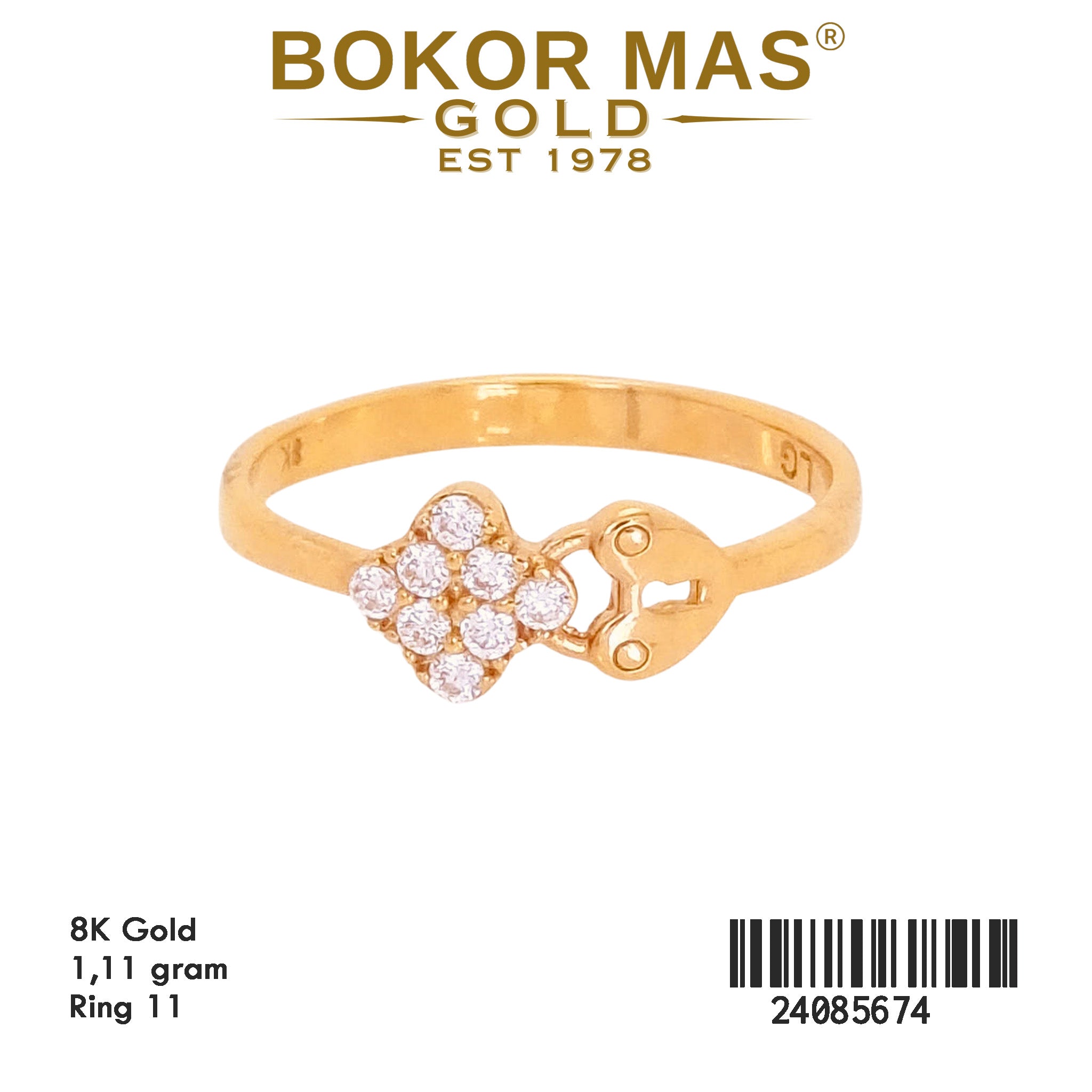 Cincin Variasi Gembok Permata - 24085674 - 8K
