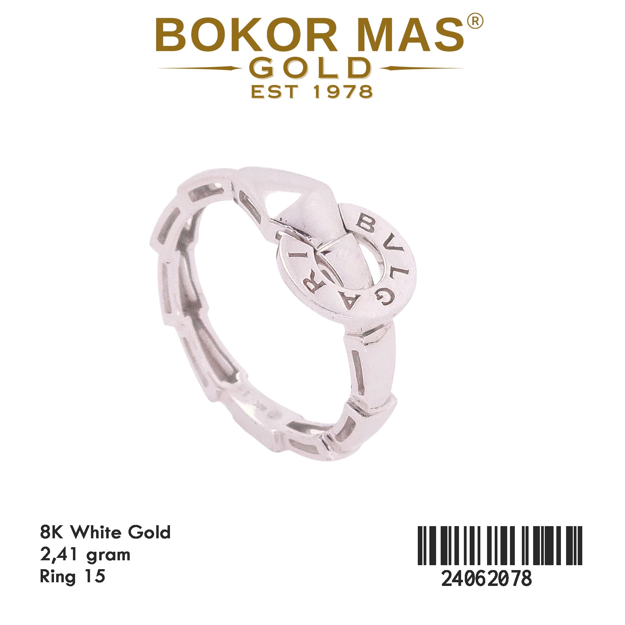 Cincin Model Bvglr White Gold - 24062078 - 8K