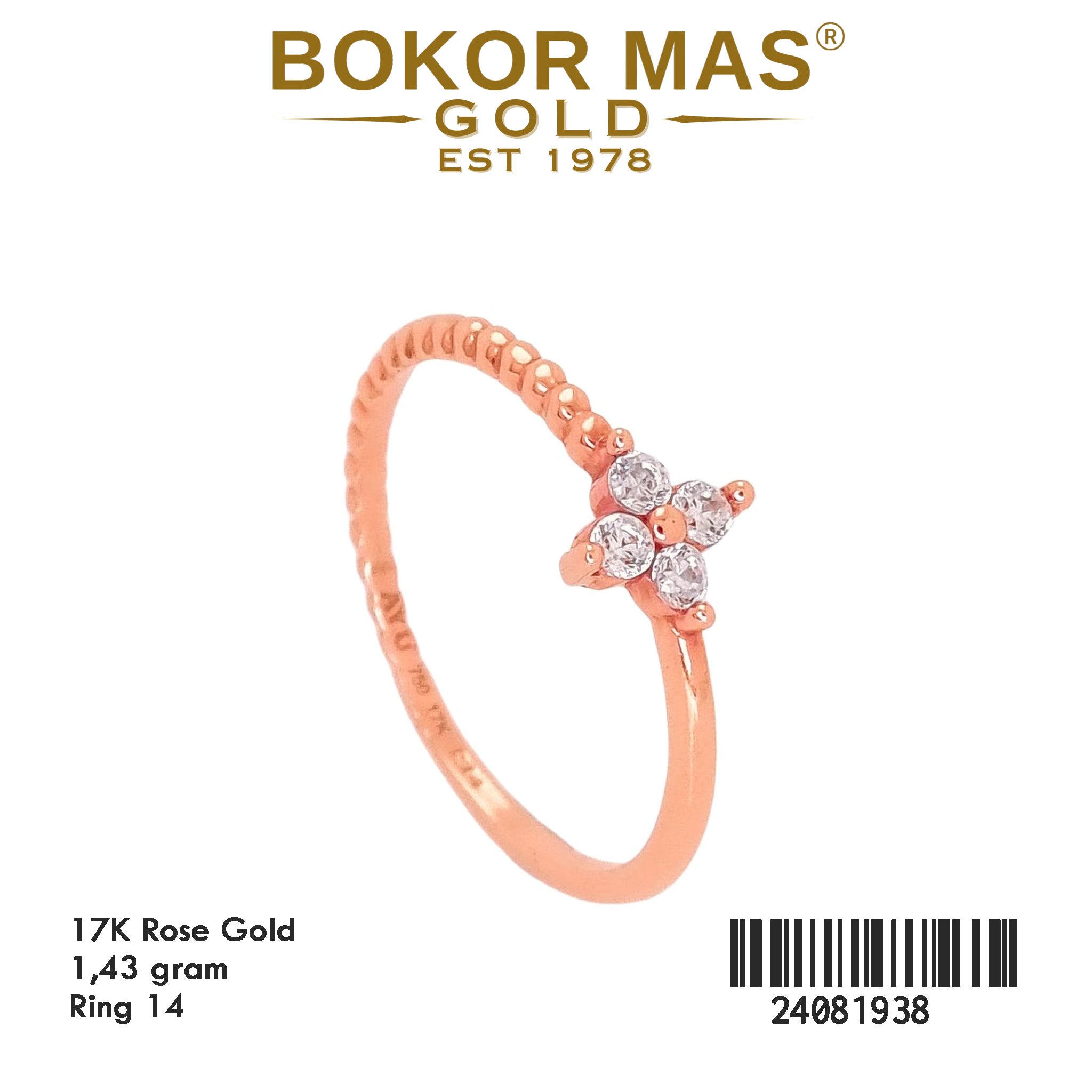 Cincin Emas  Variasi Permata Putih - 24081938 - 17K