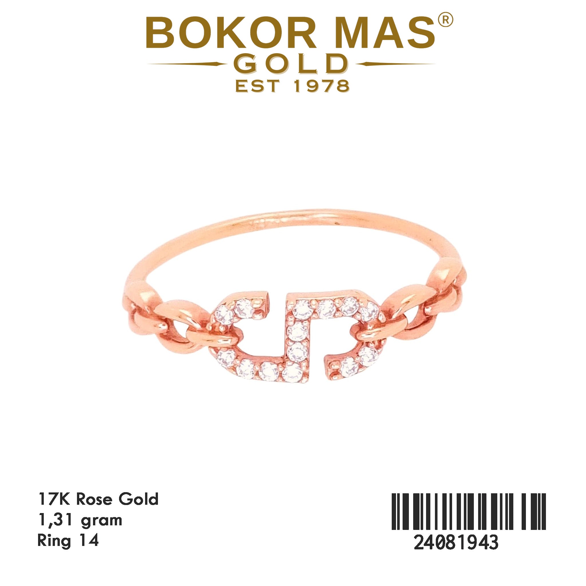 Cincin Emas  Variasi Permata Putih - 24081943 - 17K