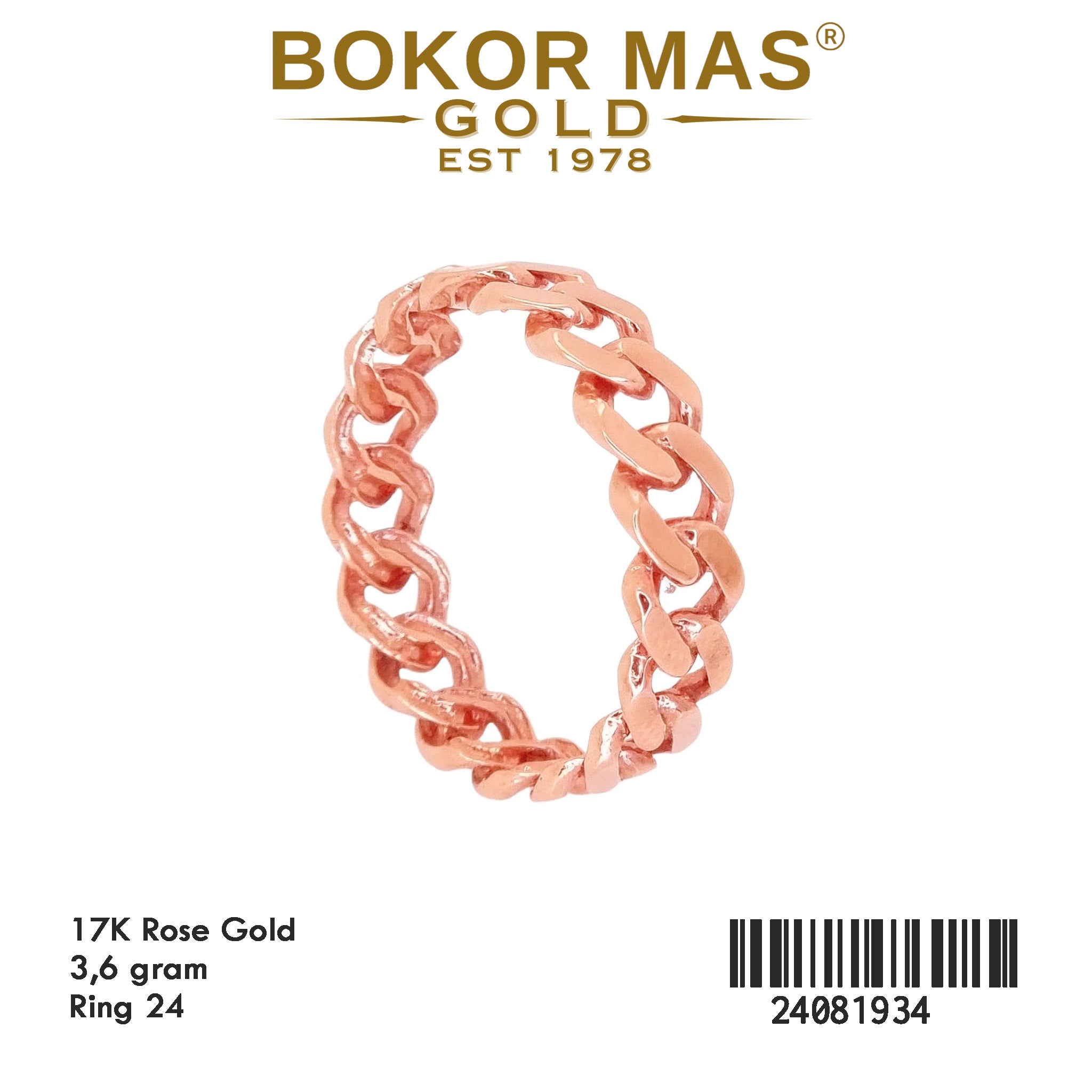 Cincin  Emas Variasi Tanpa Permata - 24081934 - 17K