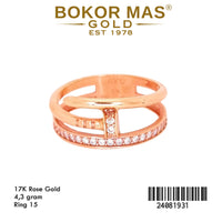 Cincin Emas  Variasi Permata Putih - 24081931 - 17K