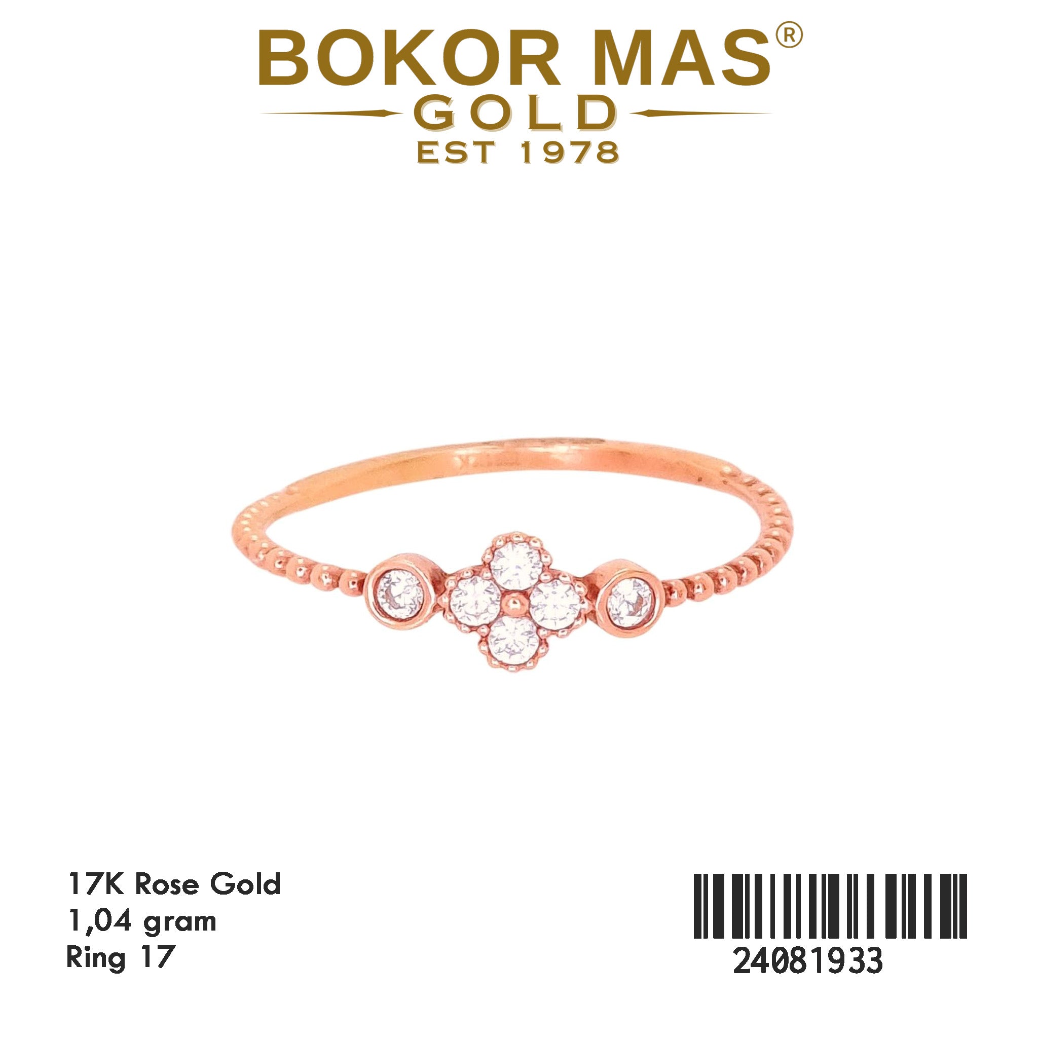 Cincin Emas  Variasi Permata Putih - 24081933 - 17K