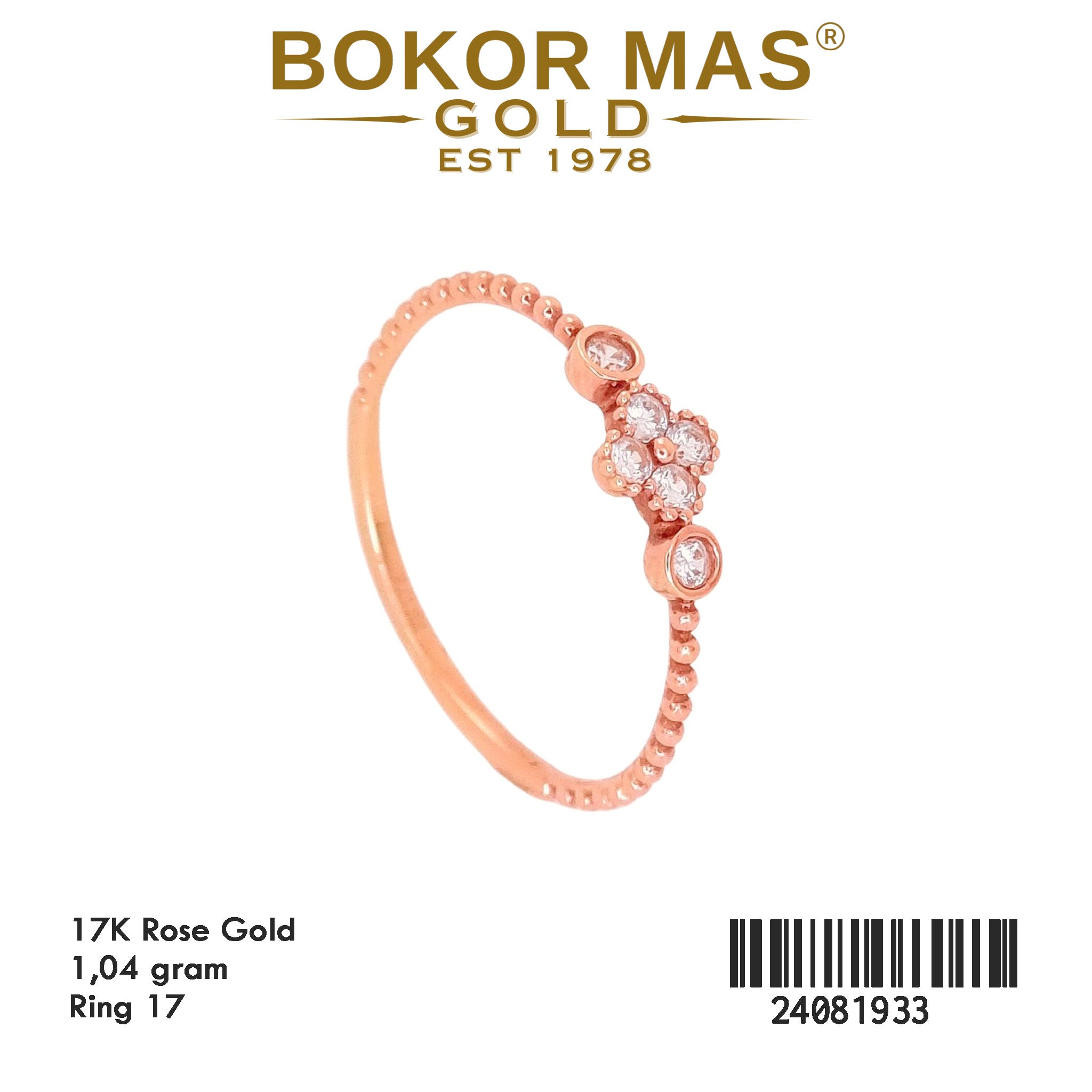 Cincin Emas  Variasi Permata Putih - 24081933 - 17K