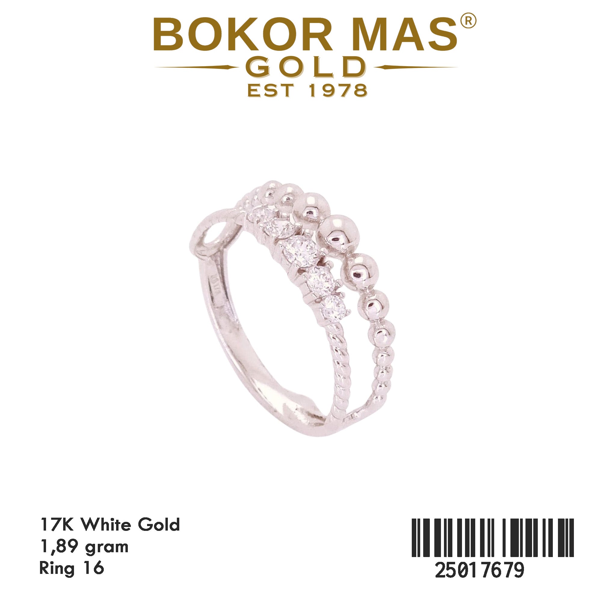Cincin Emas Variasi Permata - 25017679 - 17K
