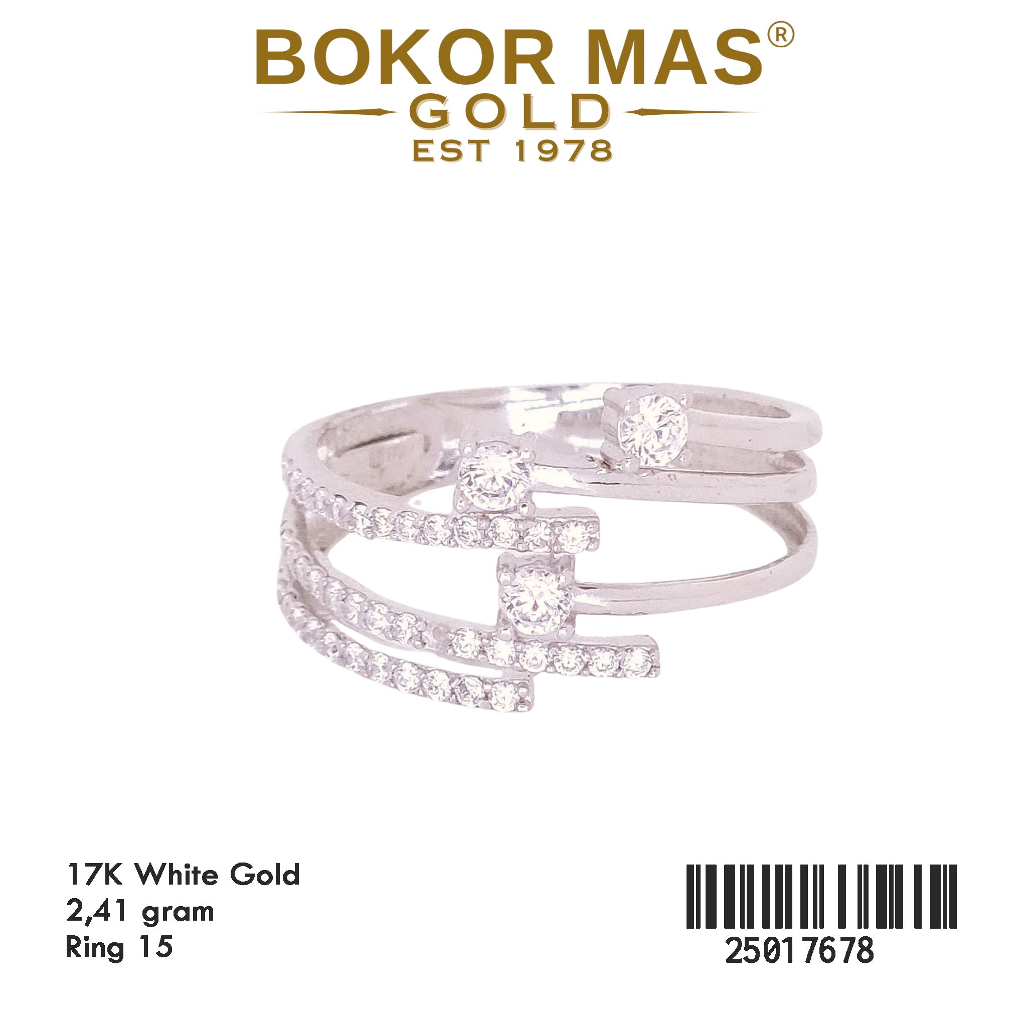 Cincin Emas Variasi Permata - 25017678 - 17K