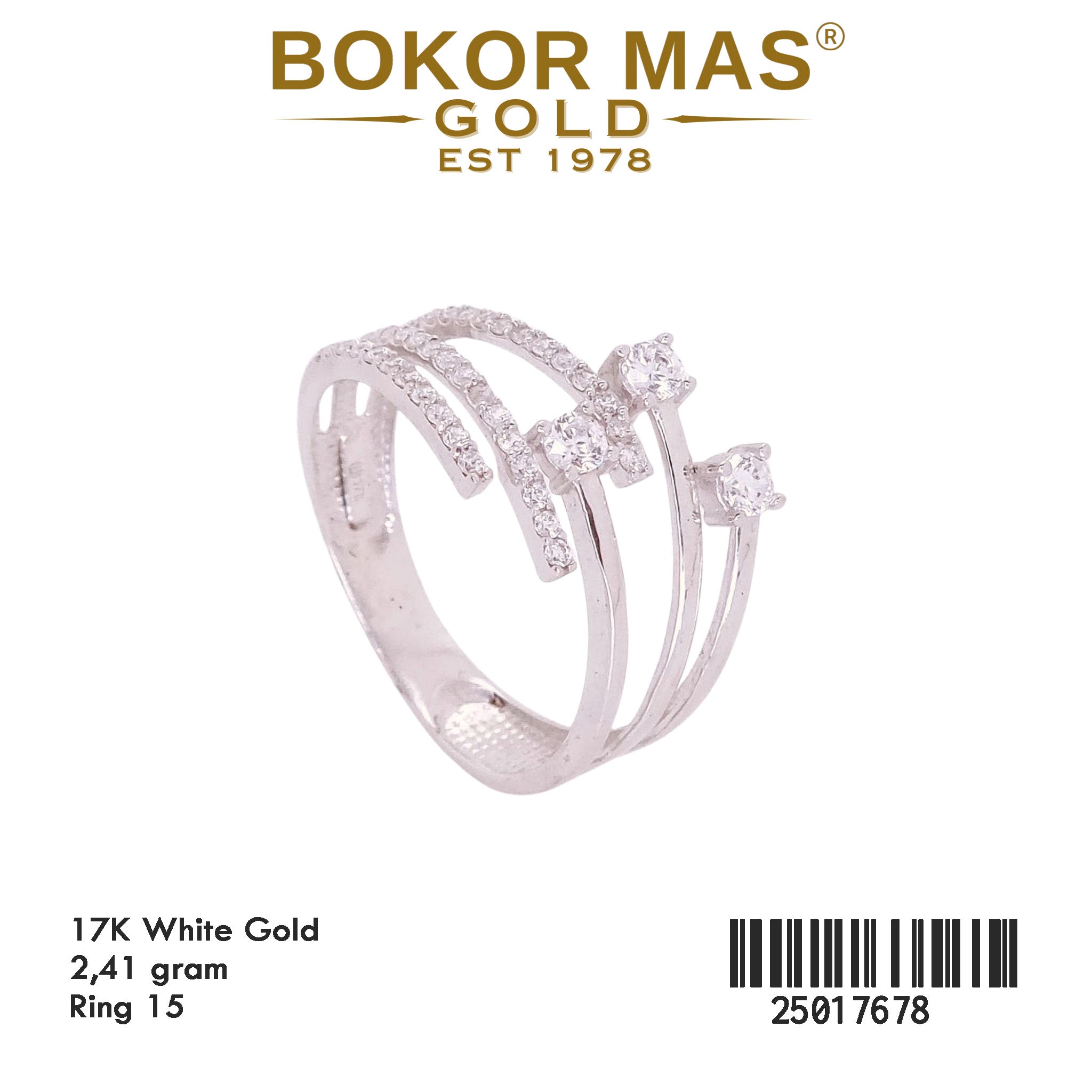 Cincin Emas Variasi Permata - 25017678 - 17K