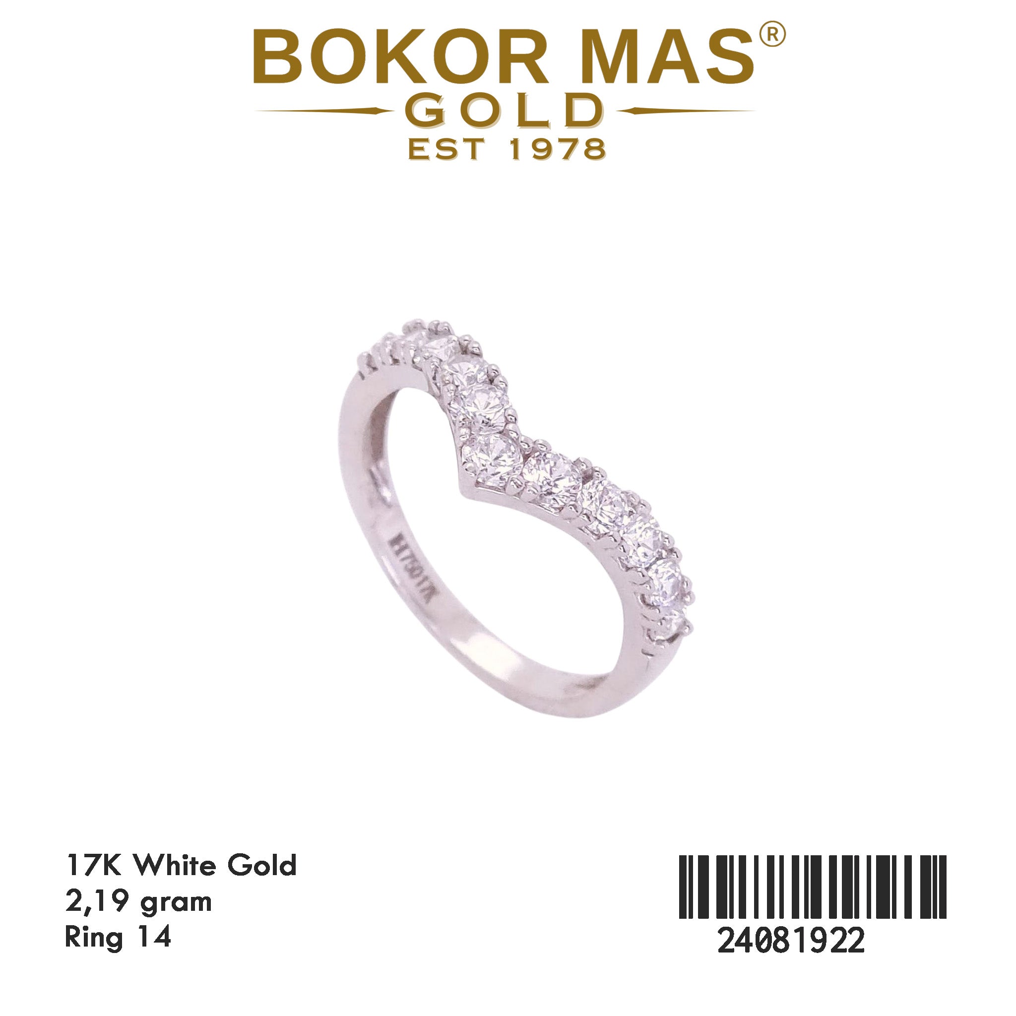 Cincin  Emas Variasi Permata Putih - 24081922 - 17K