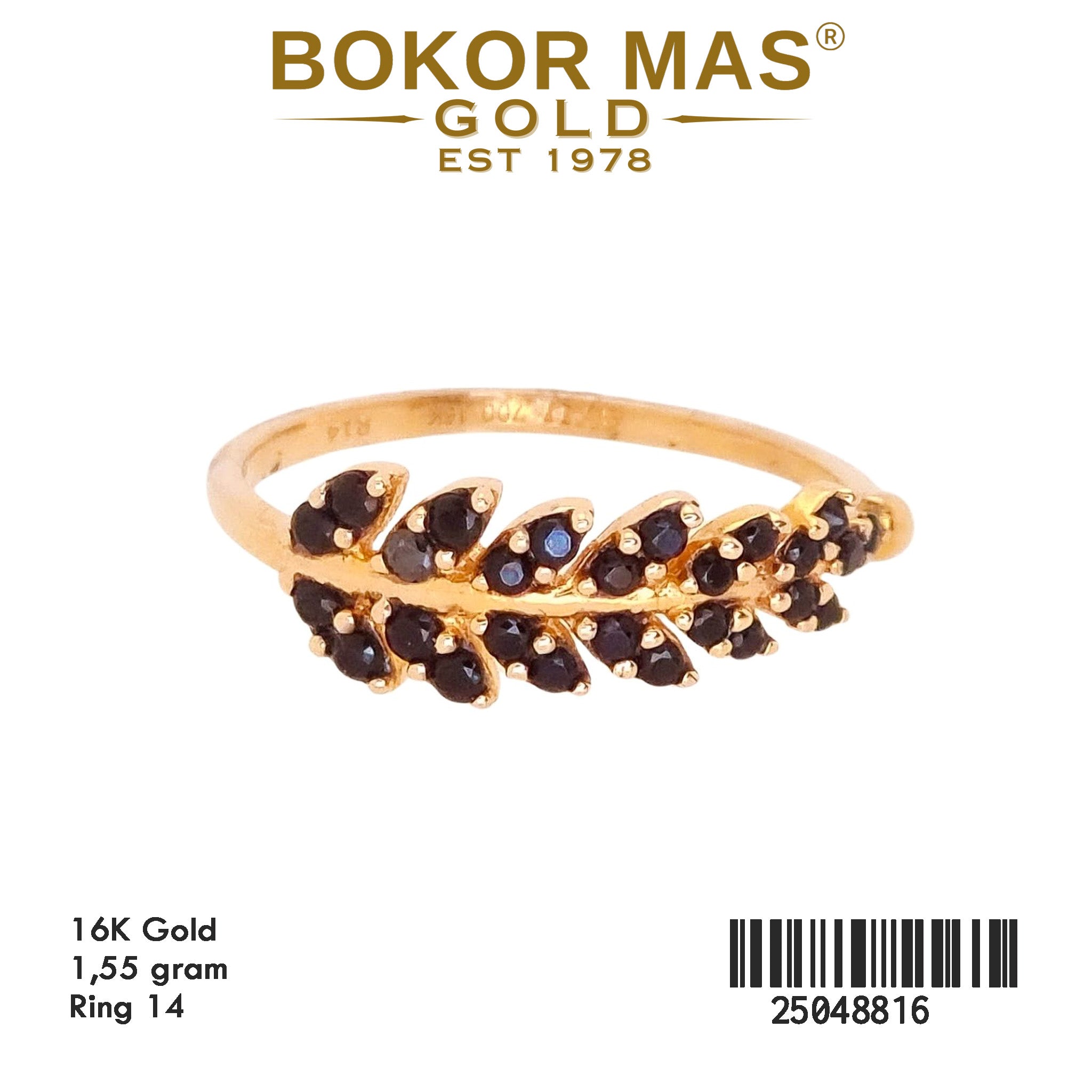 Cincin Bunga Pernata Hitam - 25048816 - 16K
