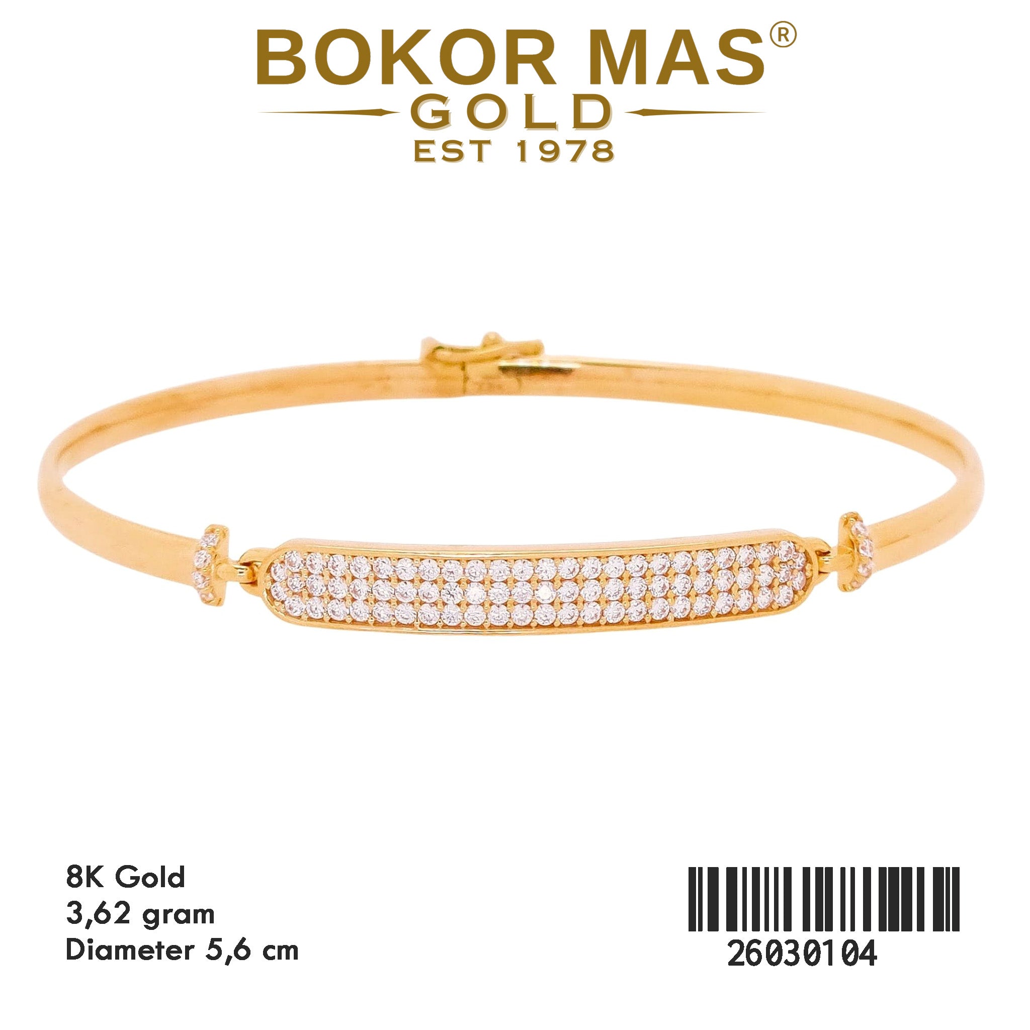 Gelang Kaku Model Permata - 26030104 - 8K