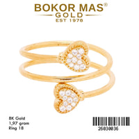 Cincin Variasi Spiral Hati Permata - 26030036 - 8K