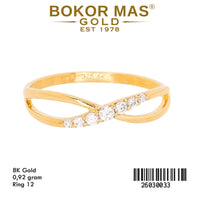 Cincin Variasi Silang Permata - 26030033 - 8K
