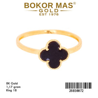 Cincin Variasi Bunga Hitam - 26030072 - 8K