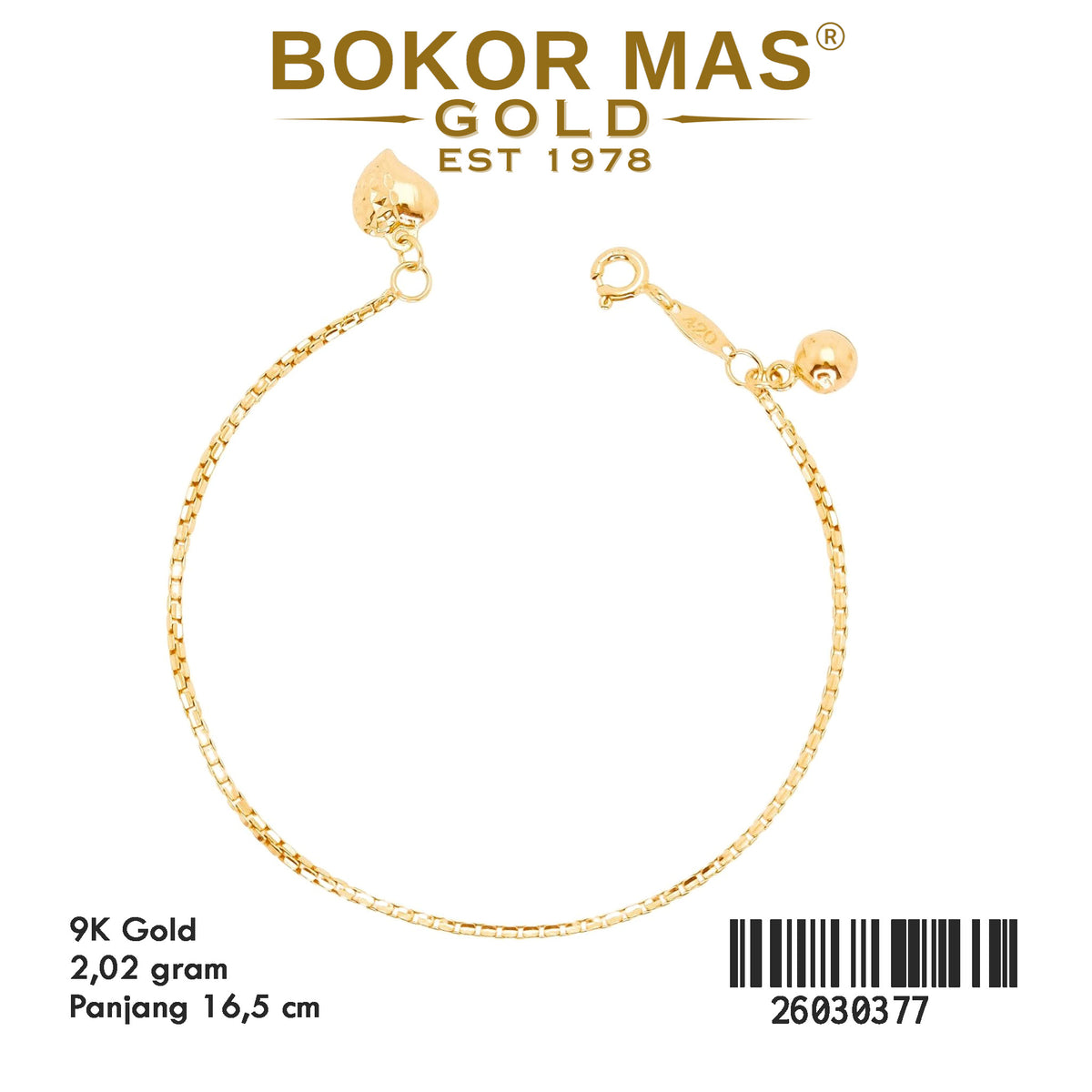 Gelang Rantai Variasi Itali - 26030377 - 9K