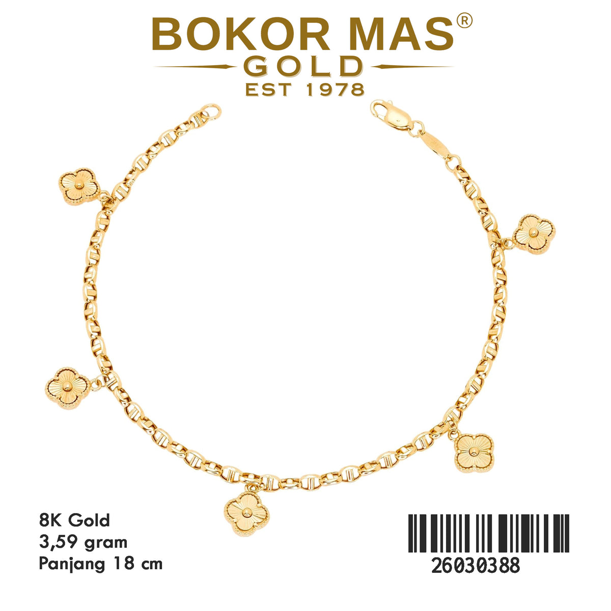Gelang Rantai Variasi Mainan Bunga - 26030388 - 8K