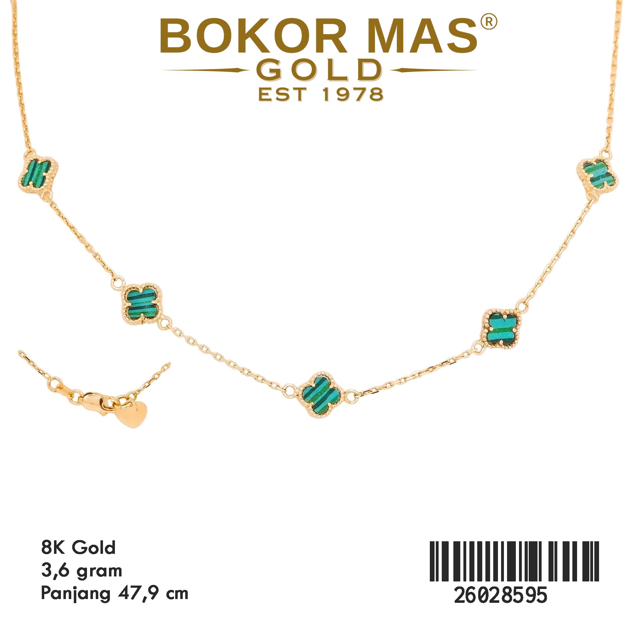 Kalung Variasi Liontin Bunga Hijau -  26028595 - 8K