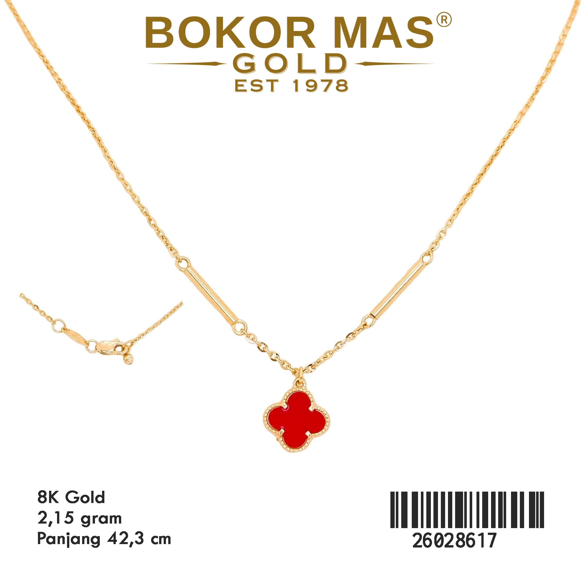 Kalung Variasi Liontin Bunga Merah -  26028617 - 8K