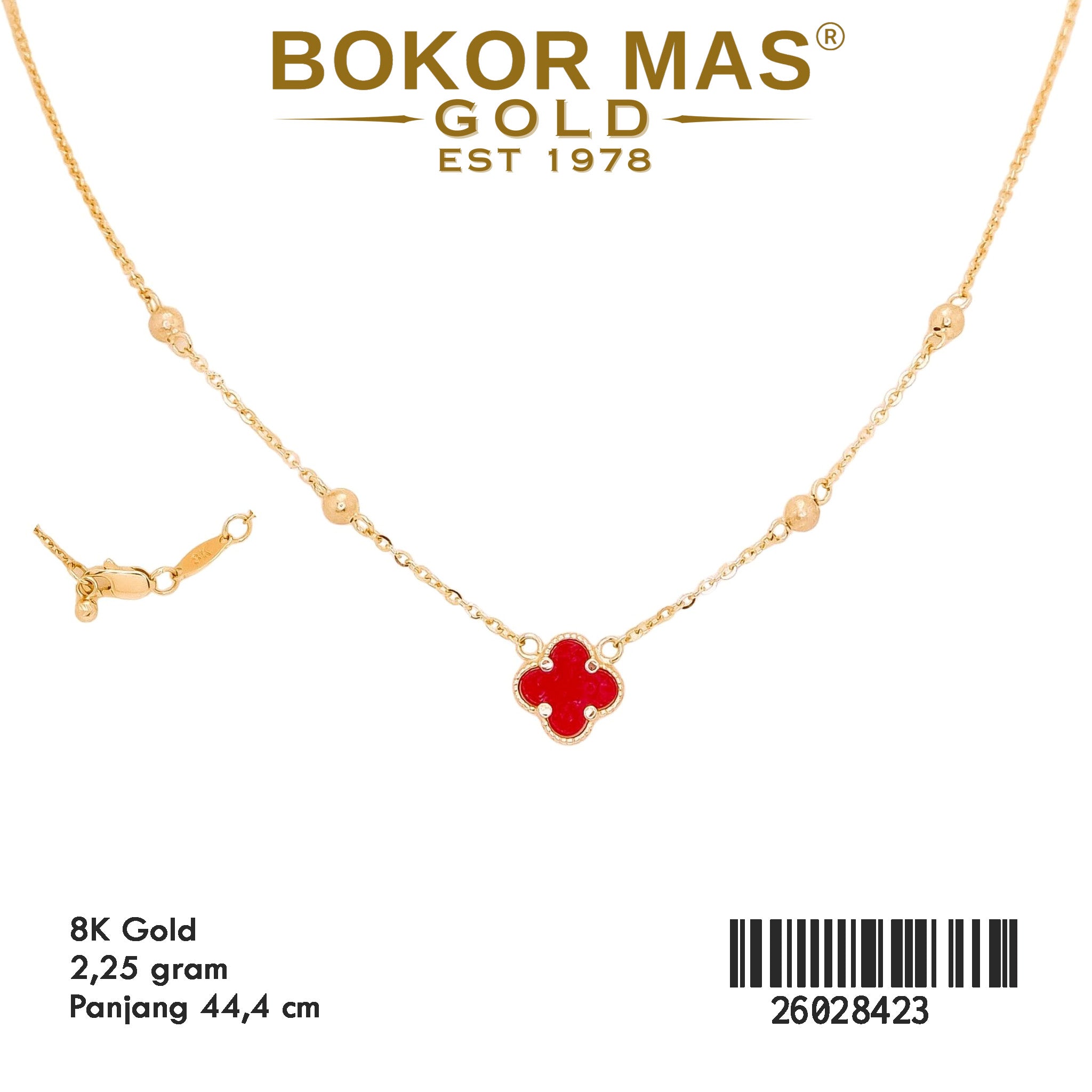Kalung Variasi Liontin Bungan Merah -  26028423 - 8K