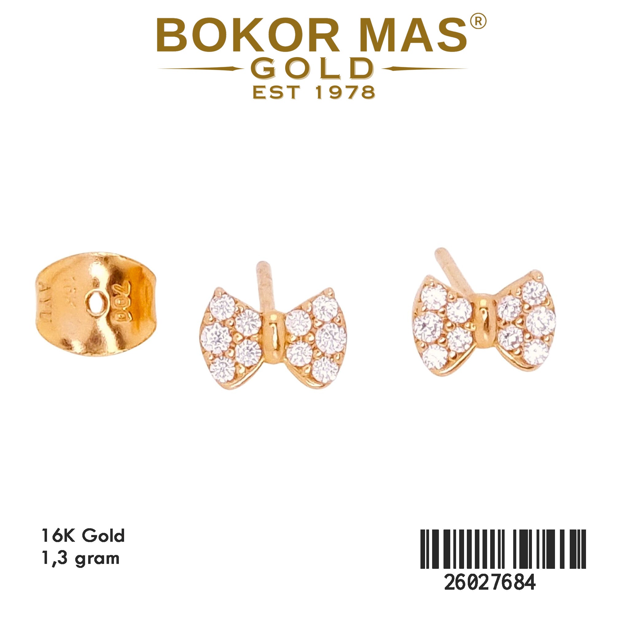 Anting Tusuk Model Pita Permata - 26027684 - 16K