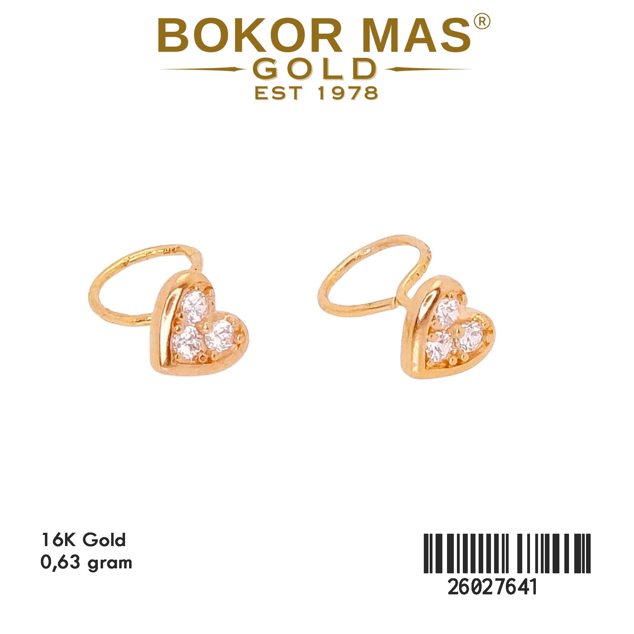Anting Toge Model Hati Permata - 26027641 - 16K