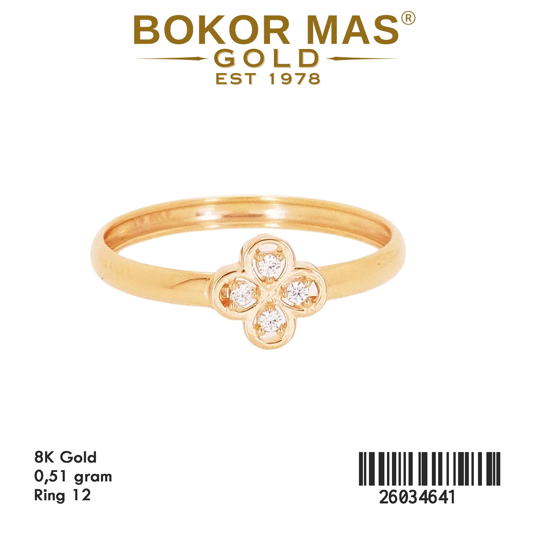 Cincin Variasi Permata Bunga-  26034641 - 8K