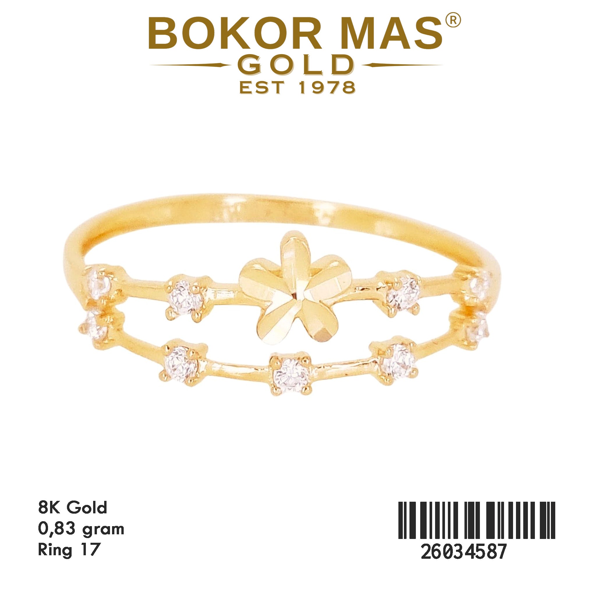Cincin Variasi Permata Layer Bunga - 26034587 - 8K