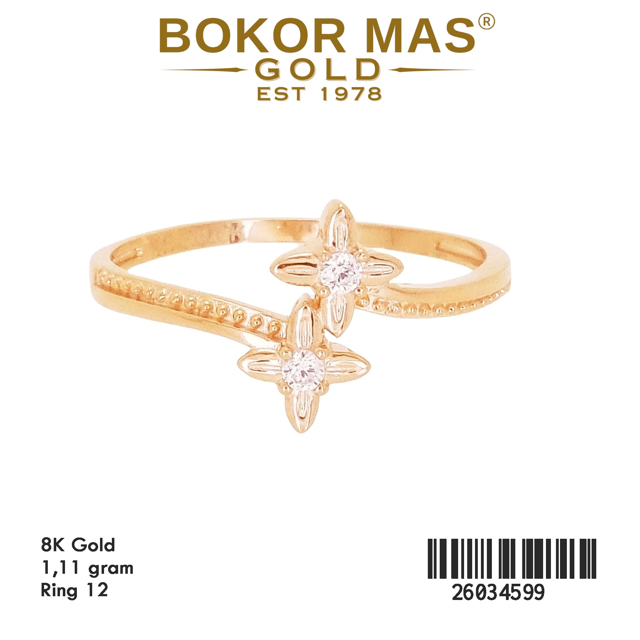 Cincin Variasi Permata Bunga - 26034599 - 8K
