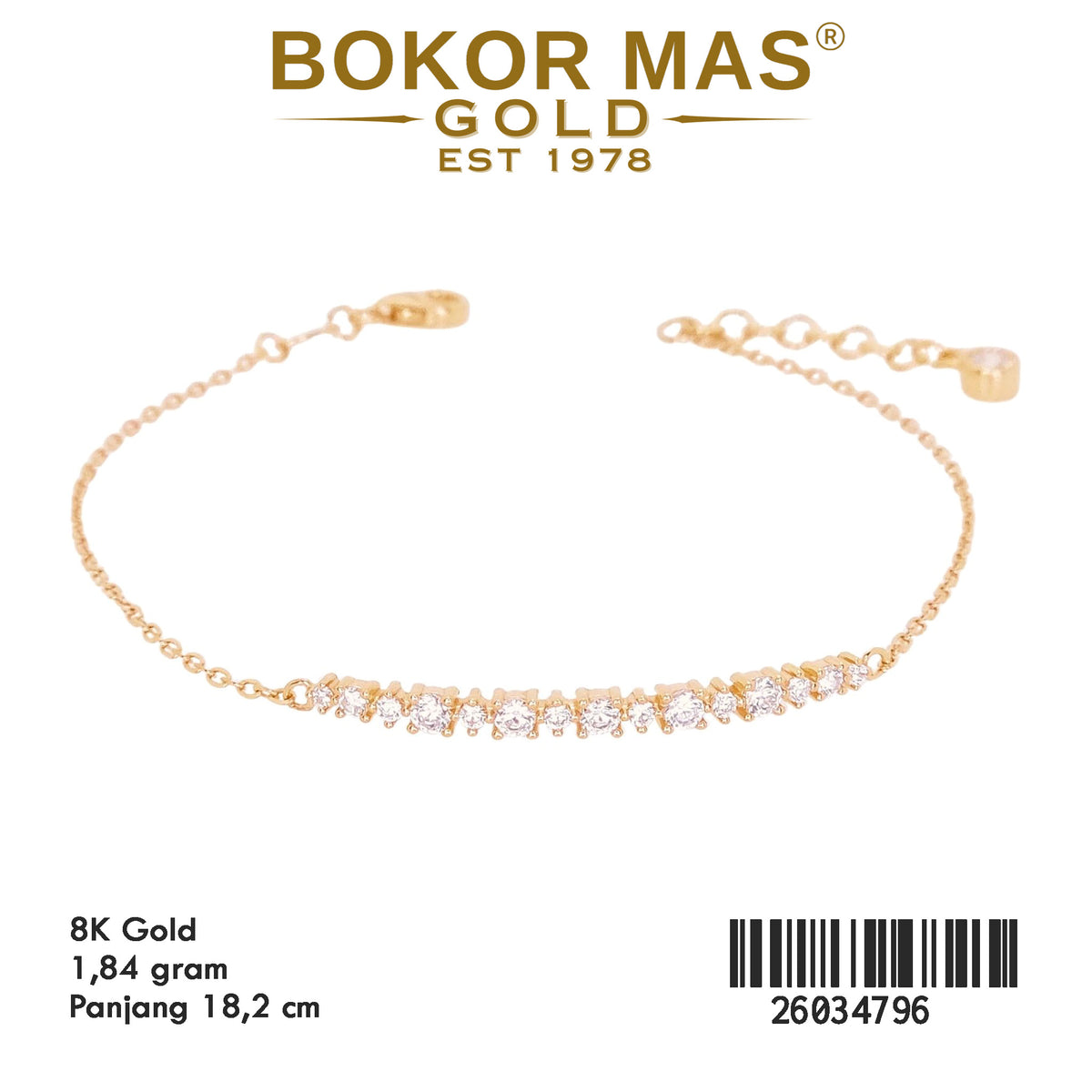 Gelang Rantai Variasi Permata - 26034796 - 8K