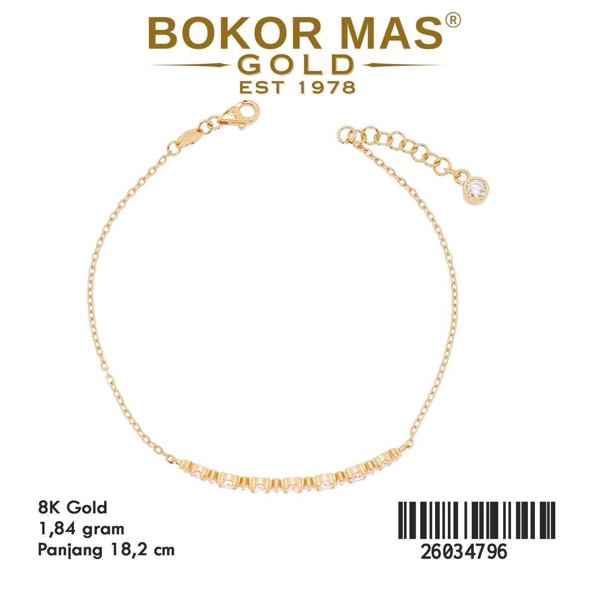 Gelang Rantai Variasi Permata - 26034796 - 8K
