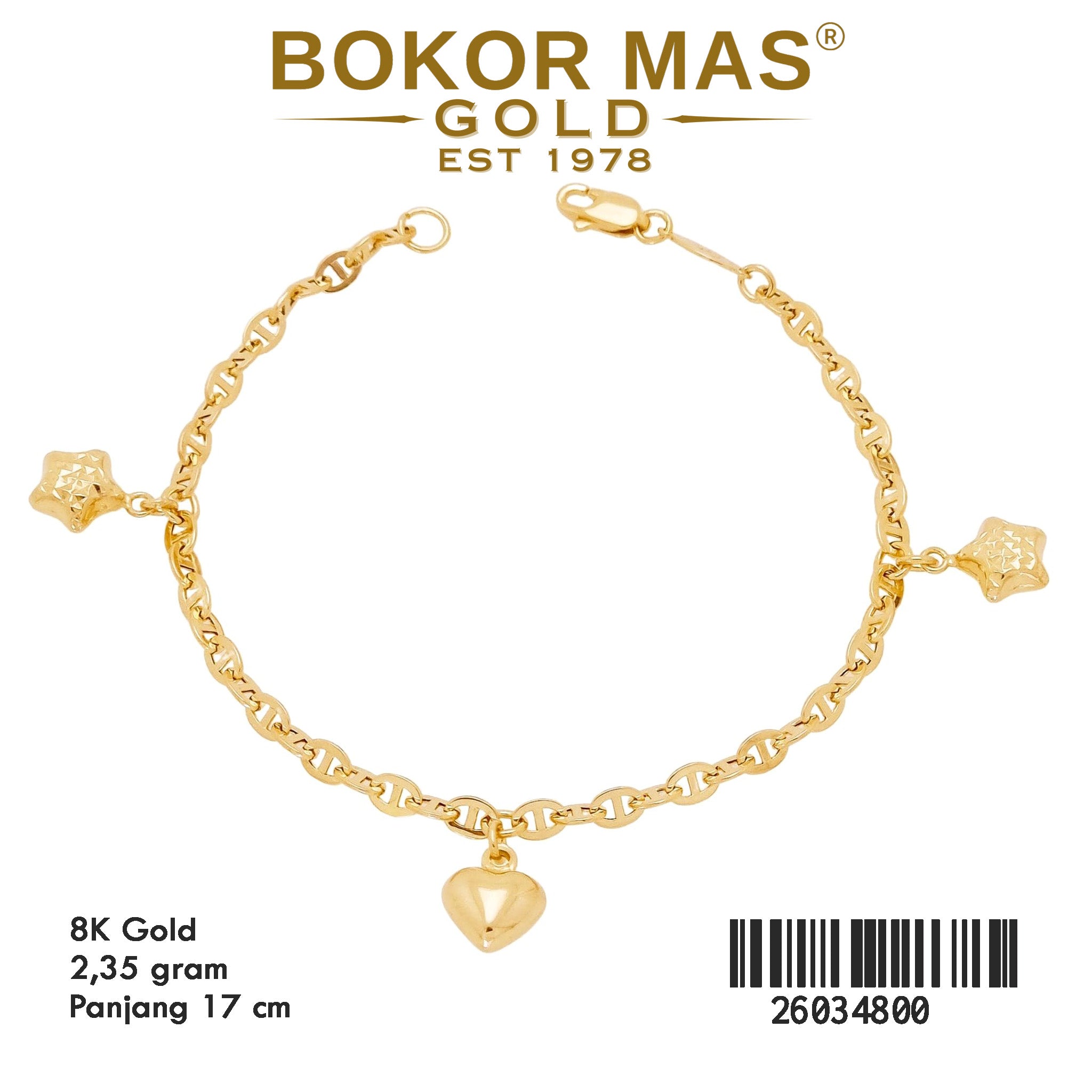 Gelang Rantai Hermei Variasi Mainan Bintang - 26034800 - 8K
