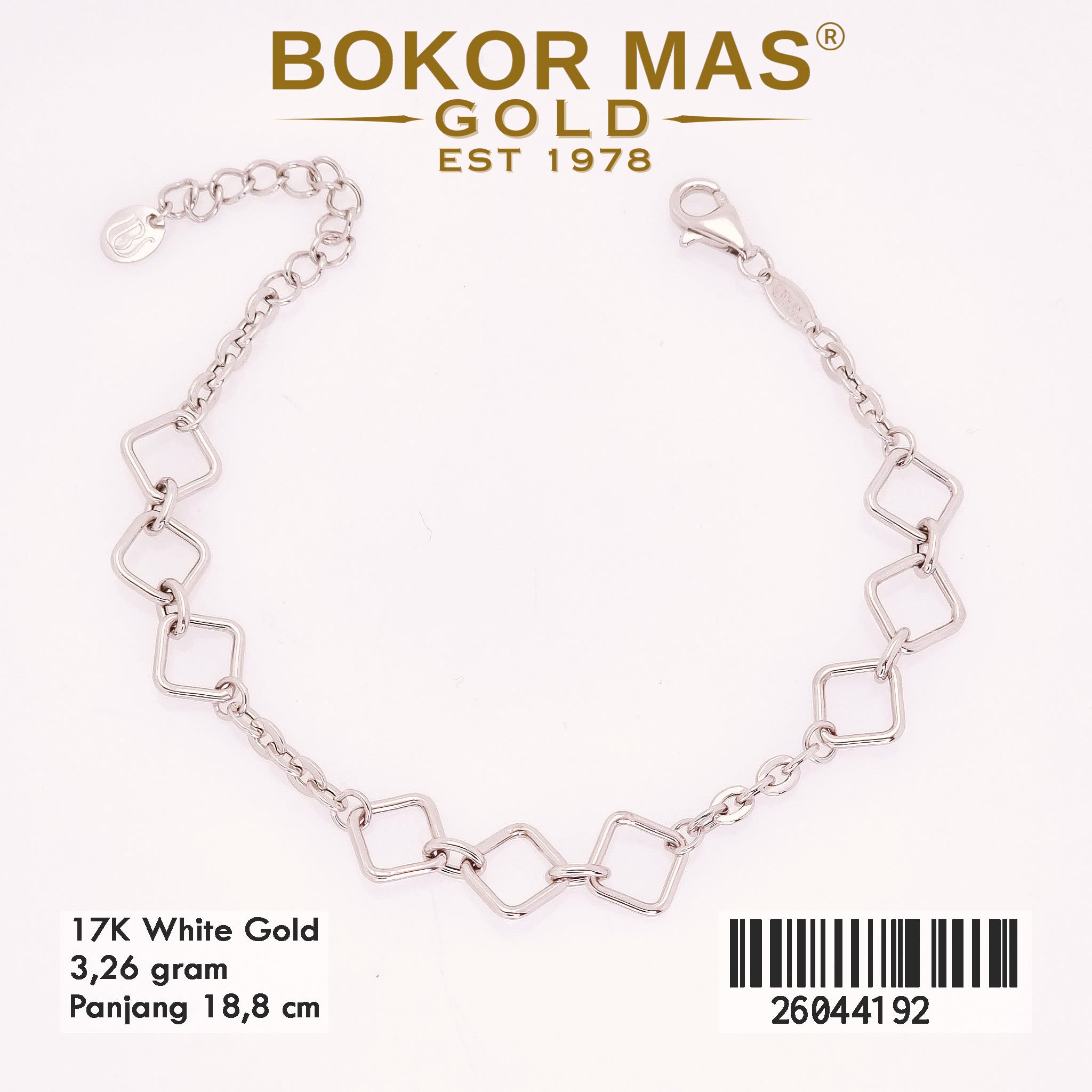 Gelang Rantai Variasi Whitegold - 26044192 - 17K