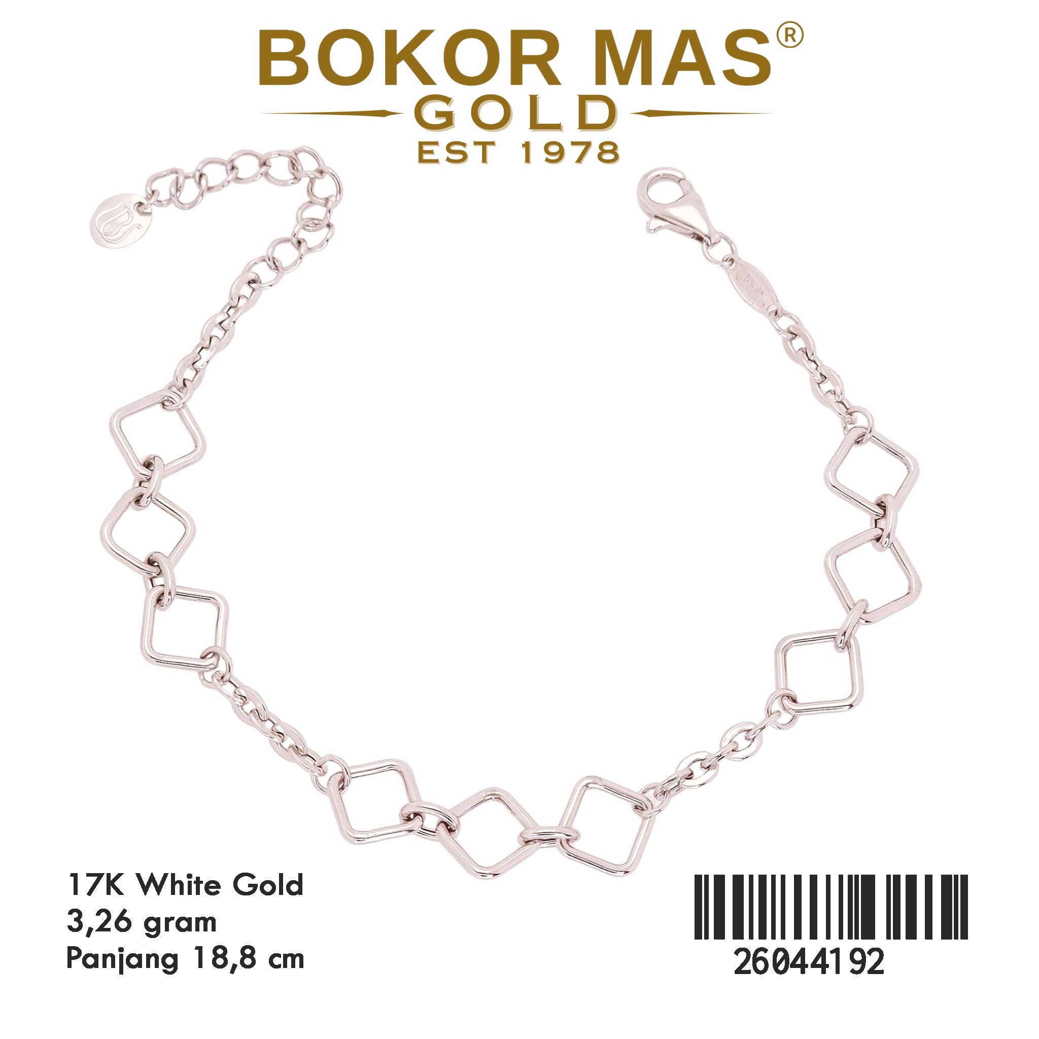 Gelang Rantai Variasi Whitegold - 26044192 - 17K