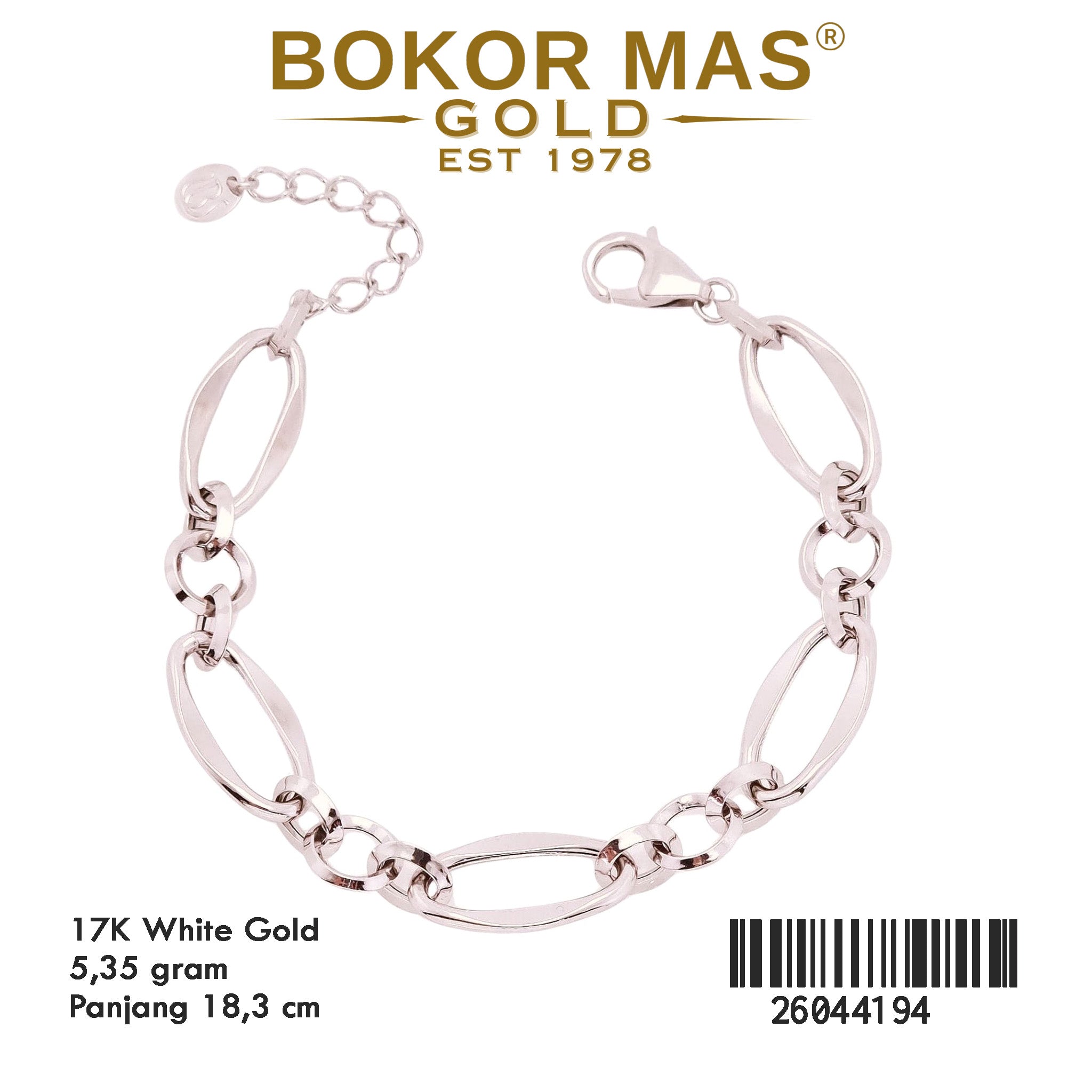 Gelang Rantau Variasi Whitegold - 26044194 - 17K