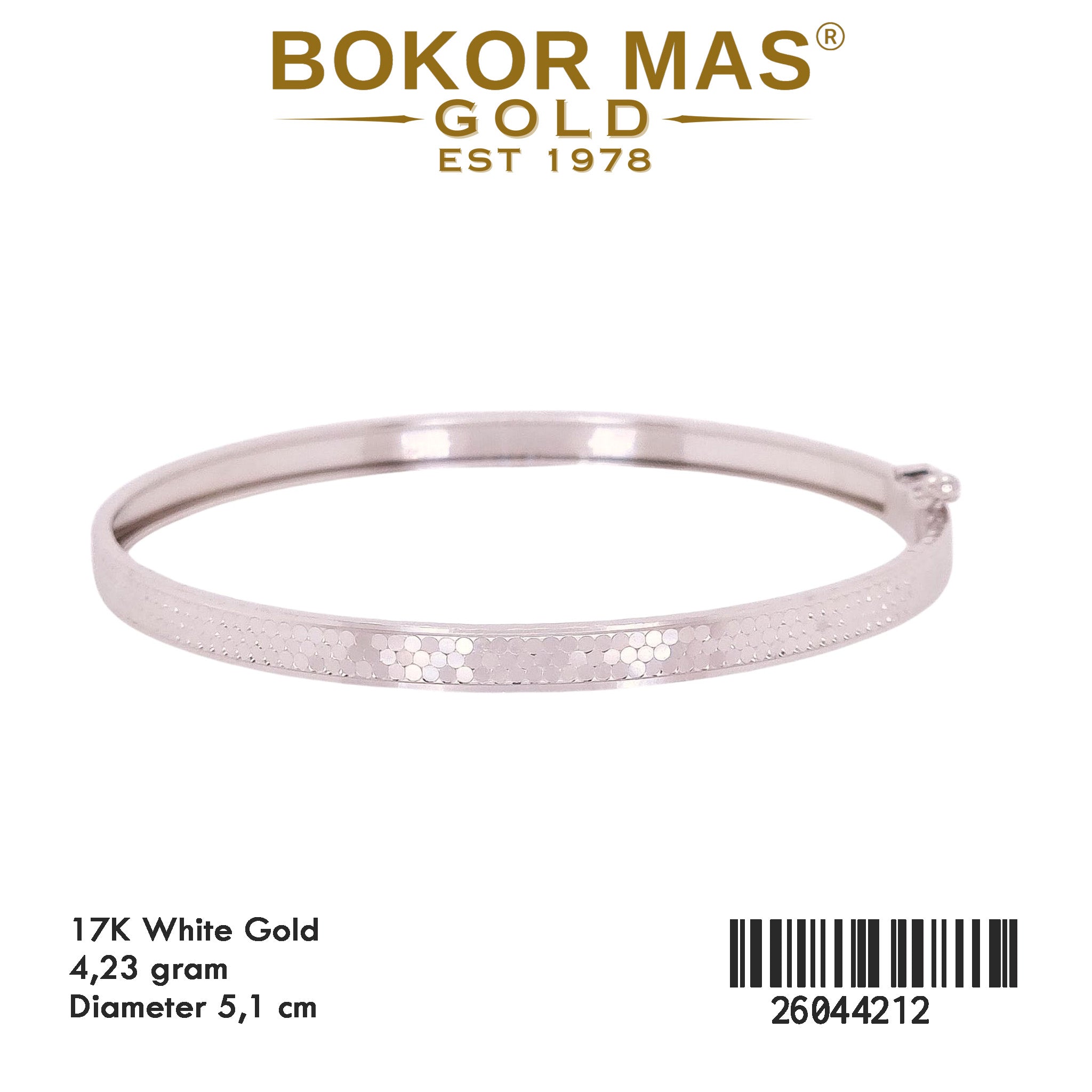Gelang Kaku Variasi CRT Love WhiteGold - 26044212 - 17K
