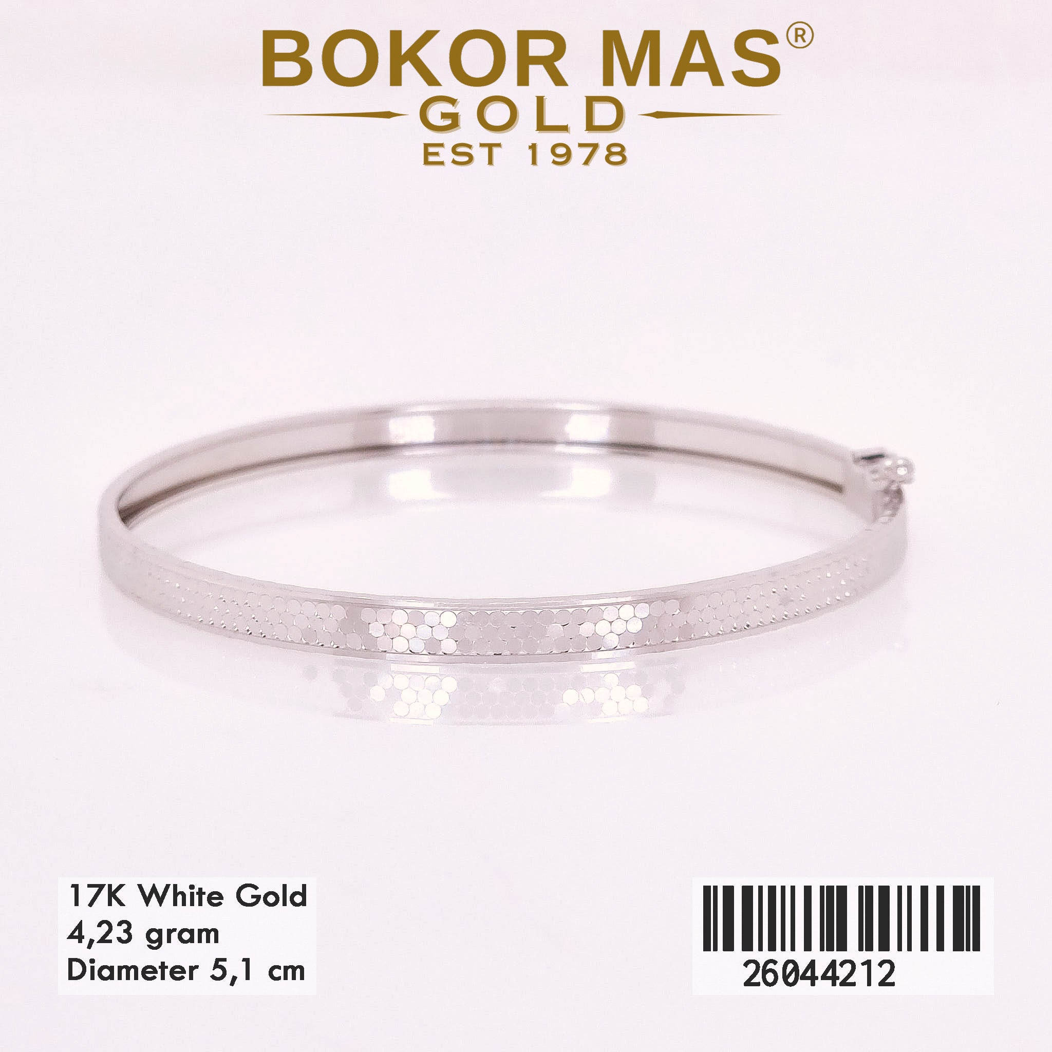 Gelang Kaku Variasi CRT Love WhiteGold - 26044212 - 17K