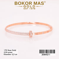 Gelang Kaku Variasi Permata Rosegold -  26044211 - 17K