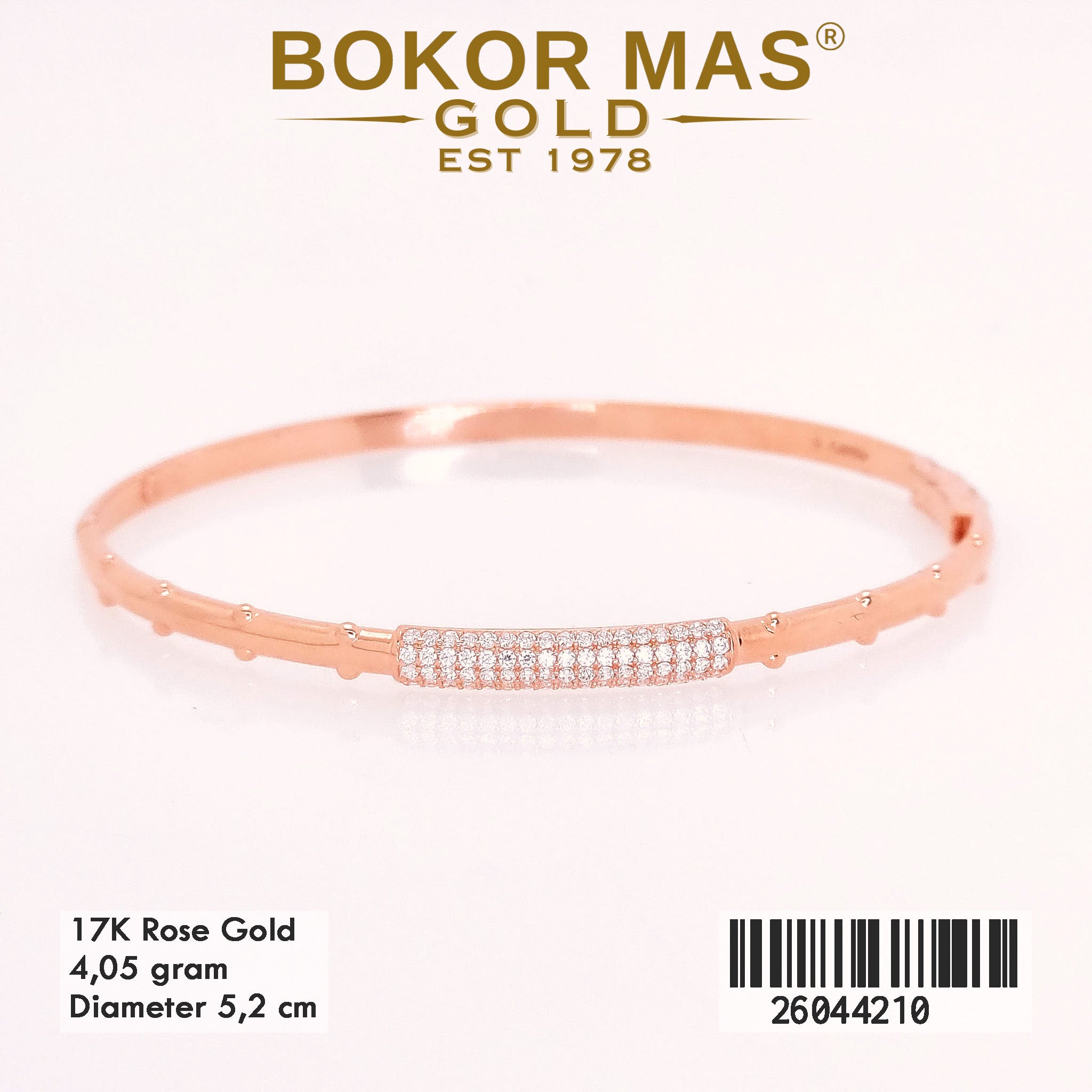 Gelang Kaku Variasi Permata Rosegold - 26044210 - 17K