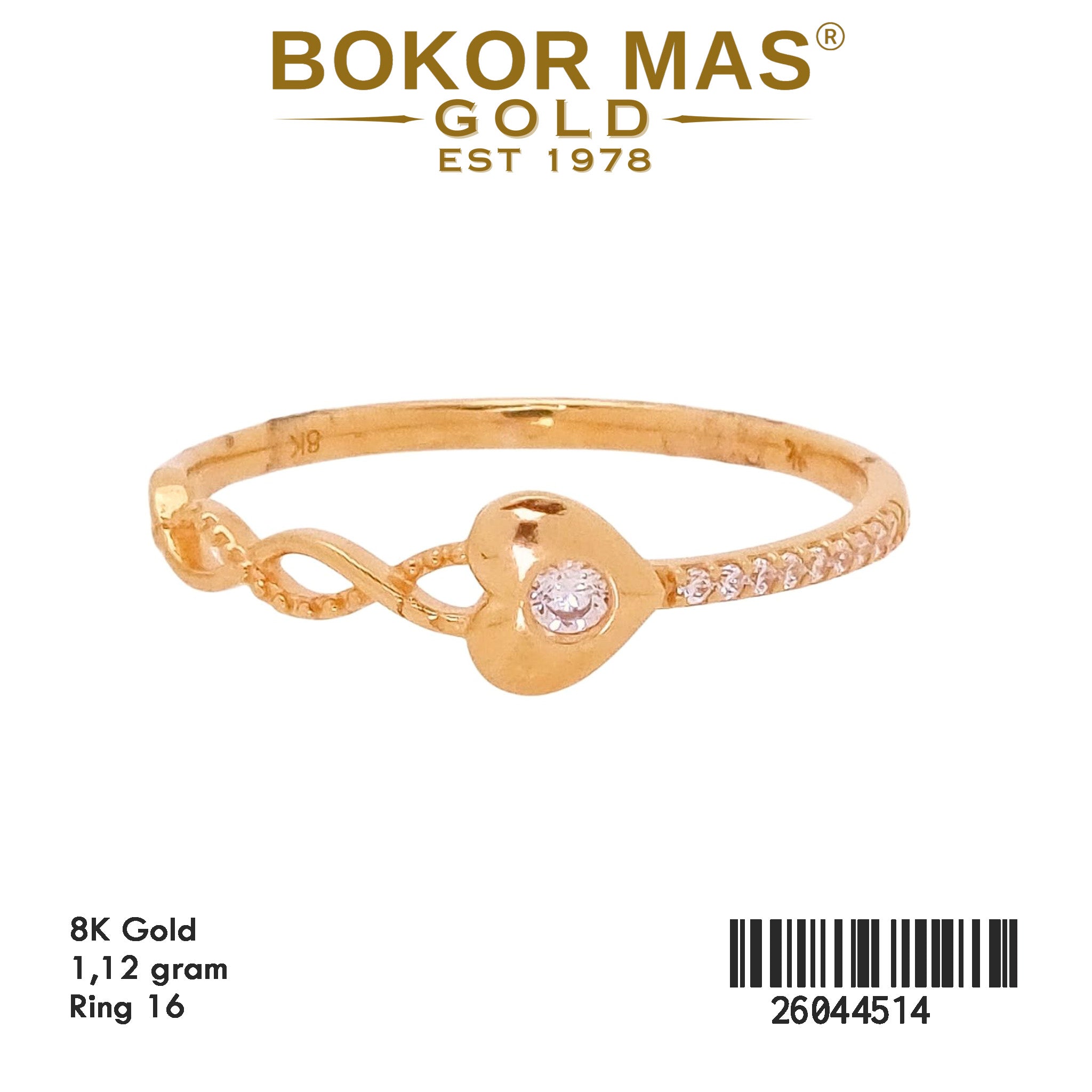 Cincin Variasi Hati Permata - 26044514 - 8K