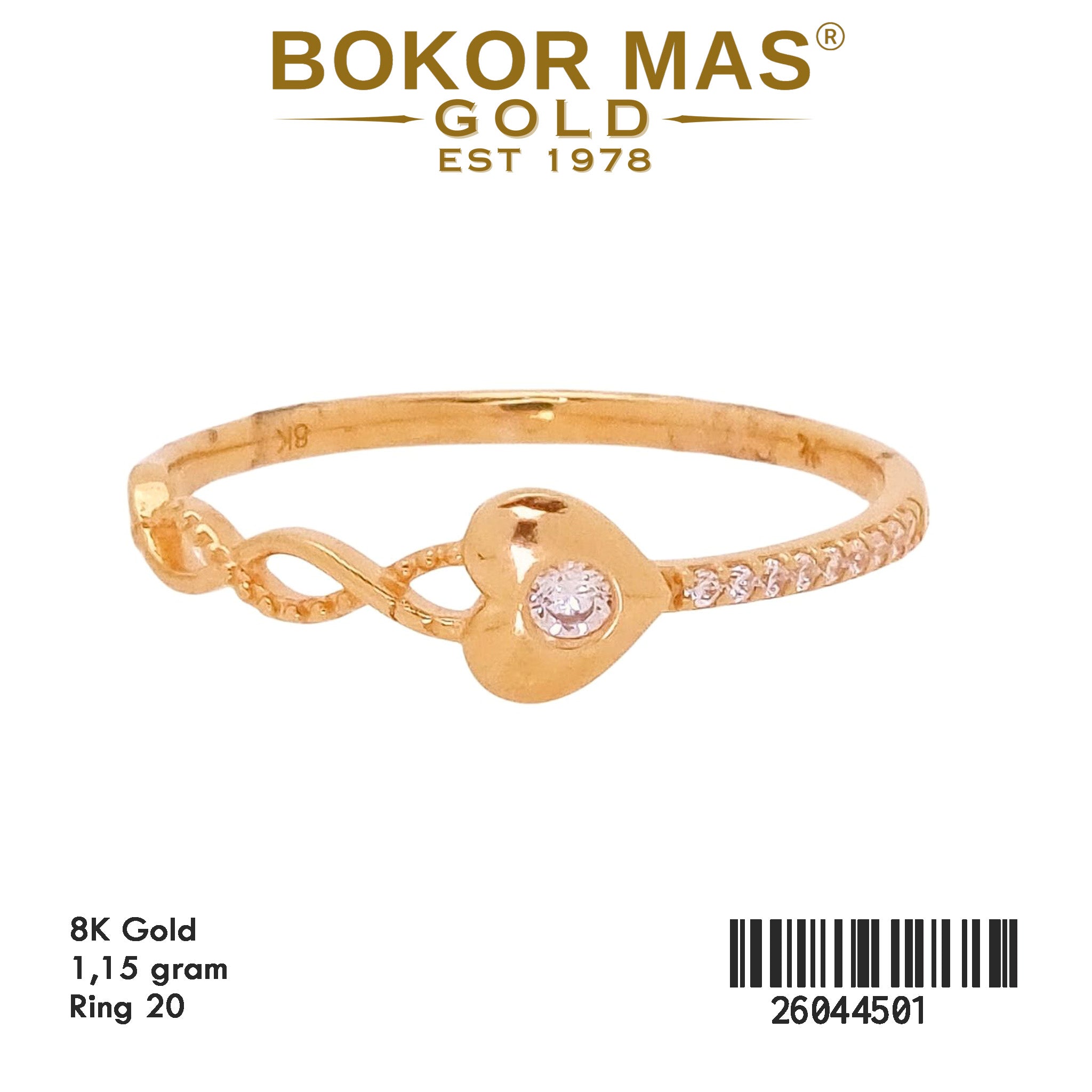 Cincin Variasi Hati Permata - 26044501 - 8K