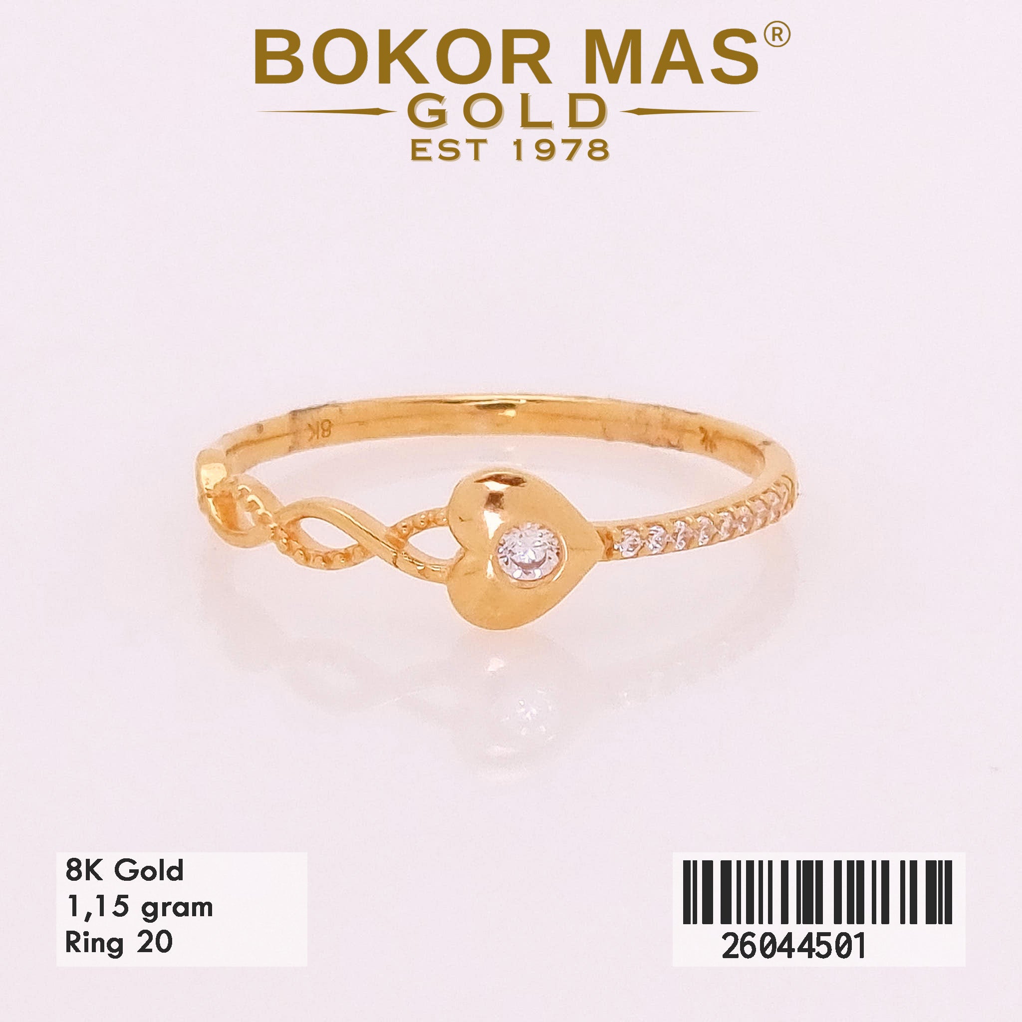 Cincin Variasi Hati Permata - 26044501 - 8K
