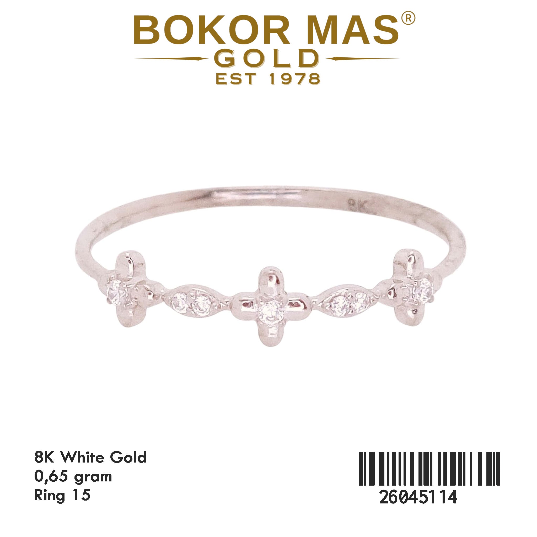 Cincin Variasi Pemata Whitegold - 26045114 - 8K