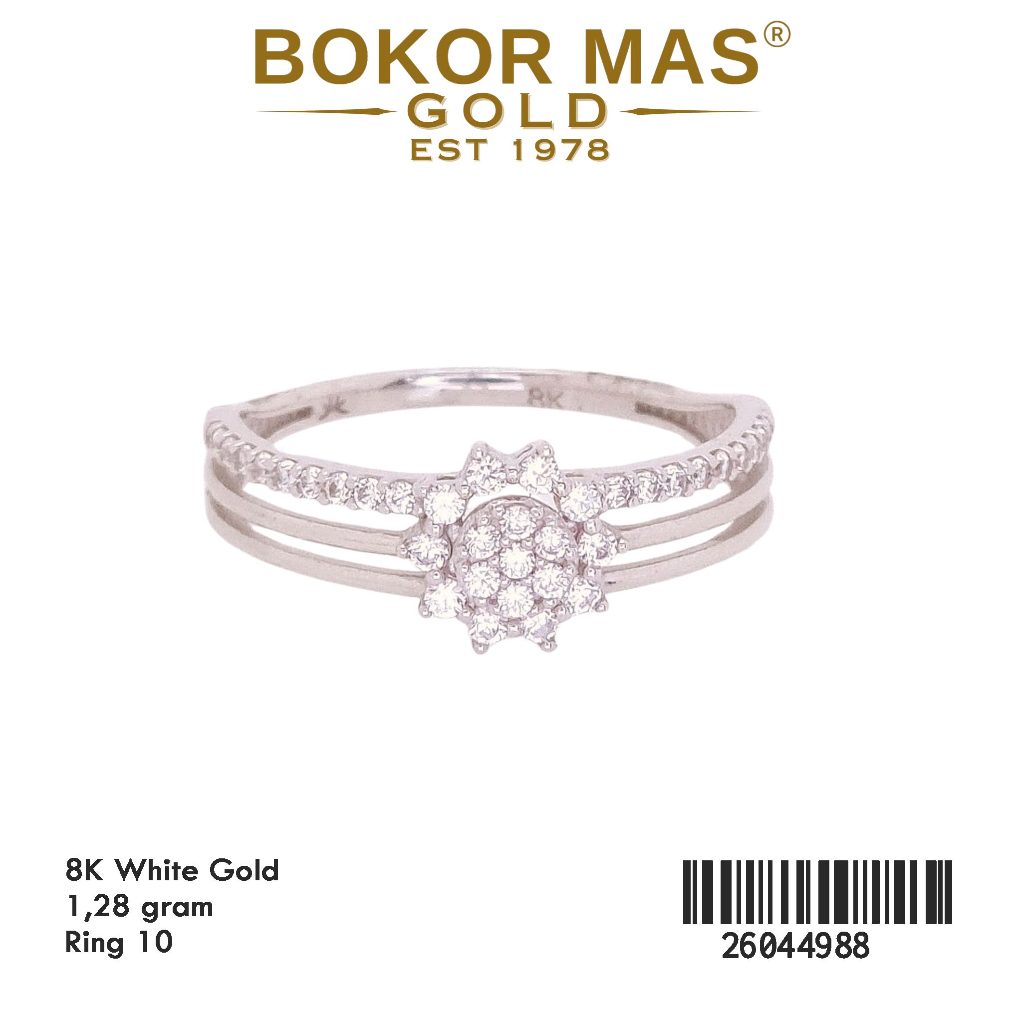 Cincin Variasi Bunga Permata Whitegold - 26044988 - 8K