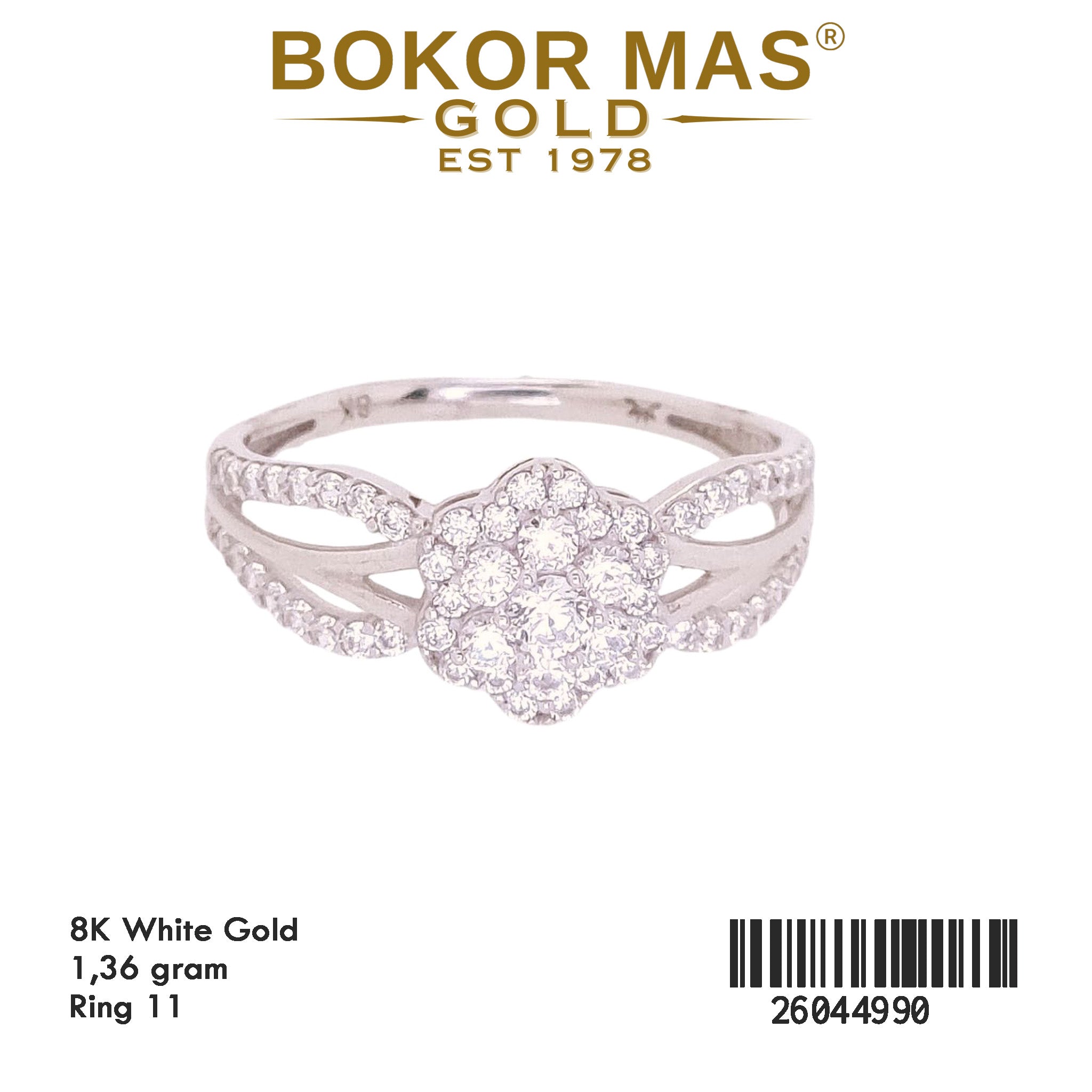 Cincin Variasi Permata Whitegold -  26044990 - 8K