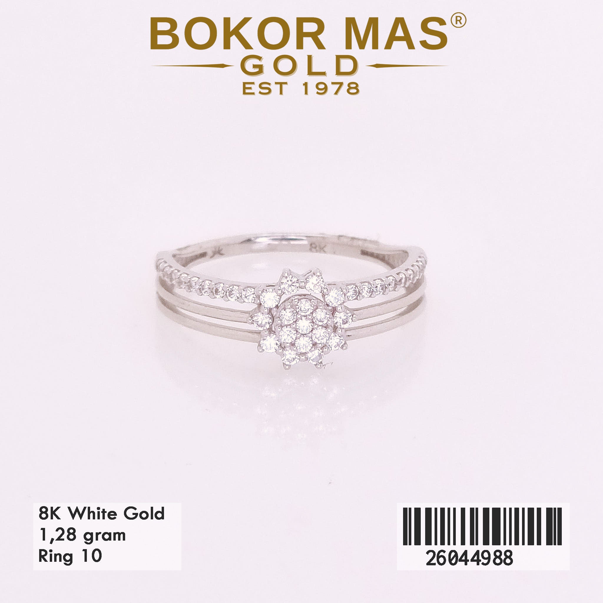 Cincin Variasi Bunga Permata Whitegold - 26044988 - 8K