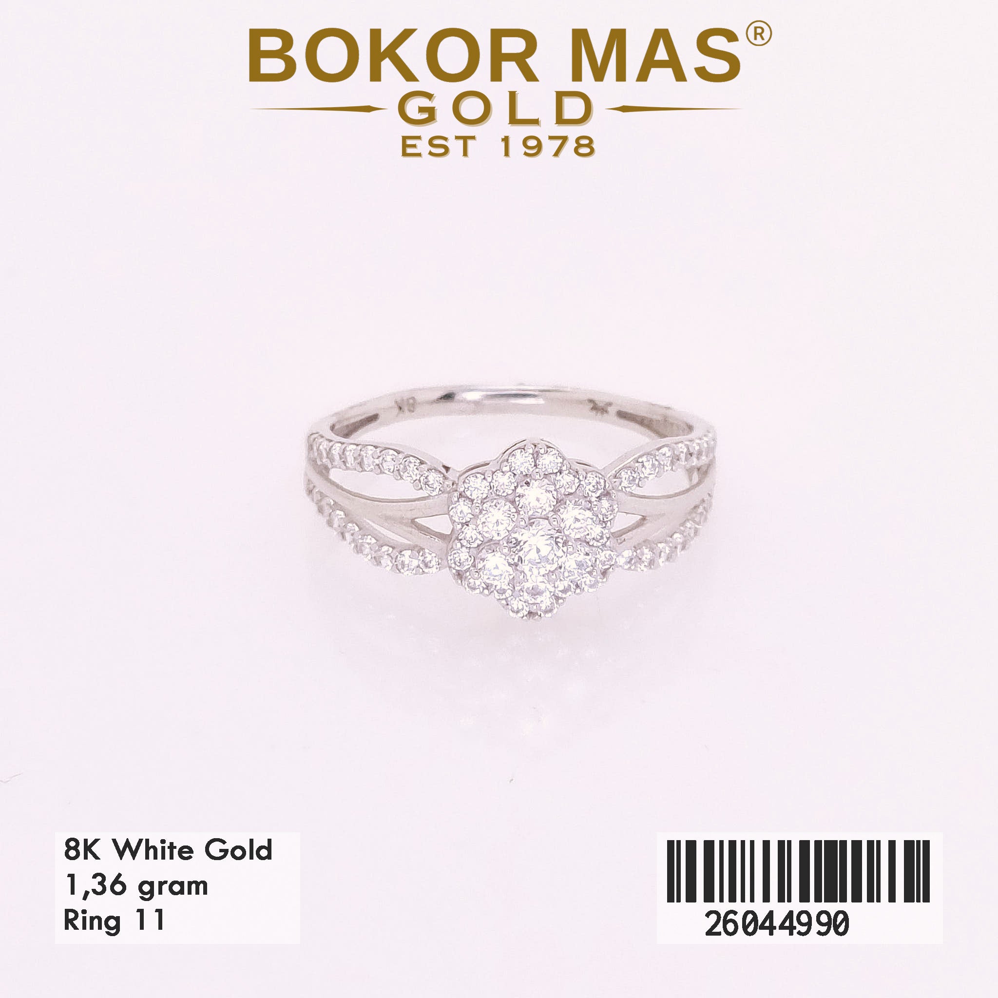 Cincin Variasi Permata Whitegold -  26044990 - 8K